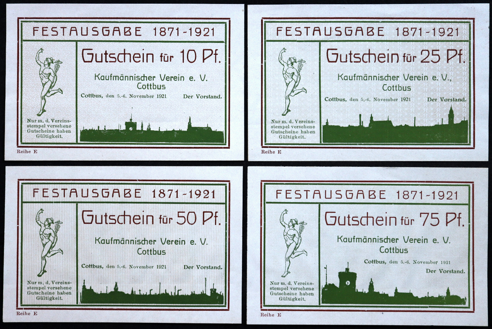 COTTBUS 1921 "Festausgabe" RARE Festival Issue Complete Series German Notgeld