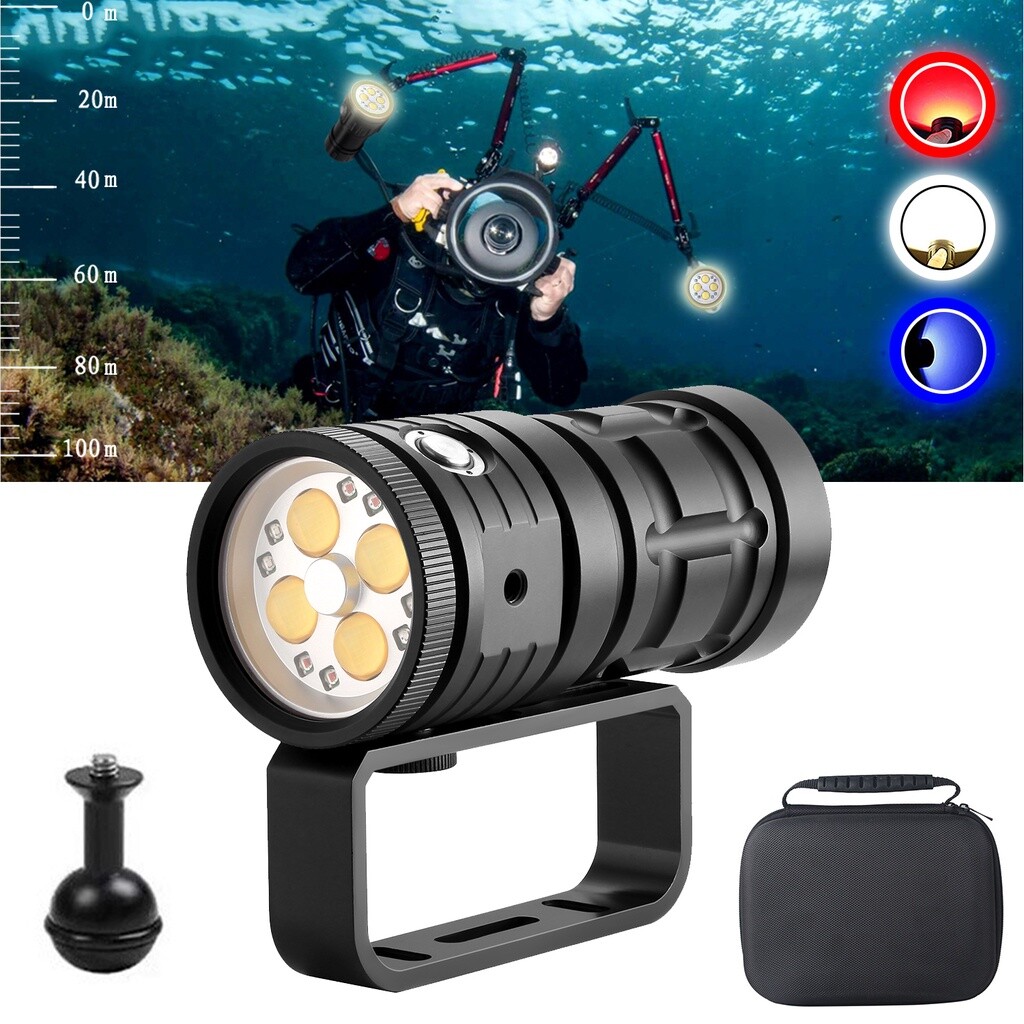 500000LM Diving Flashlight Led Underwater Camera Diving Photography Lighting