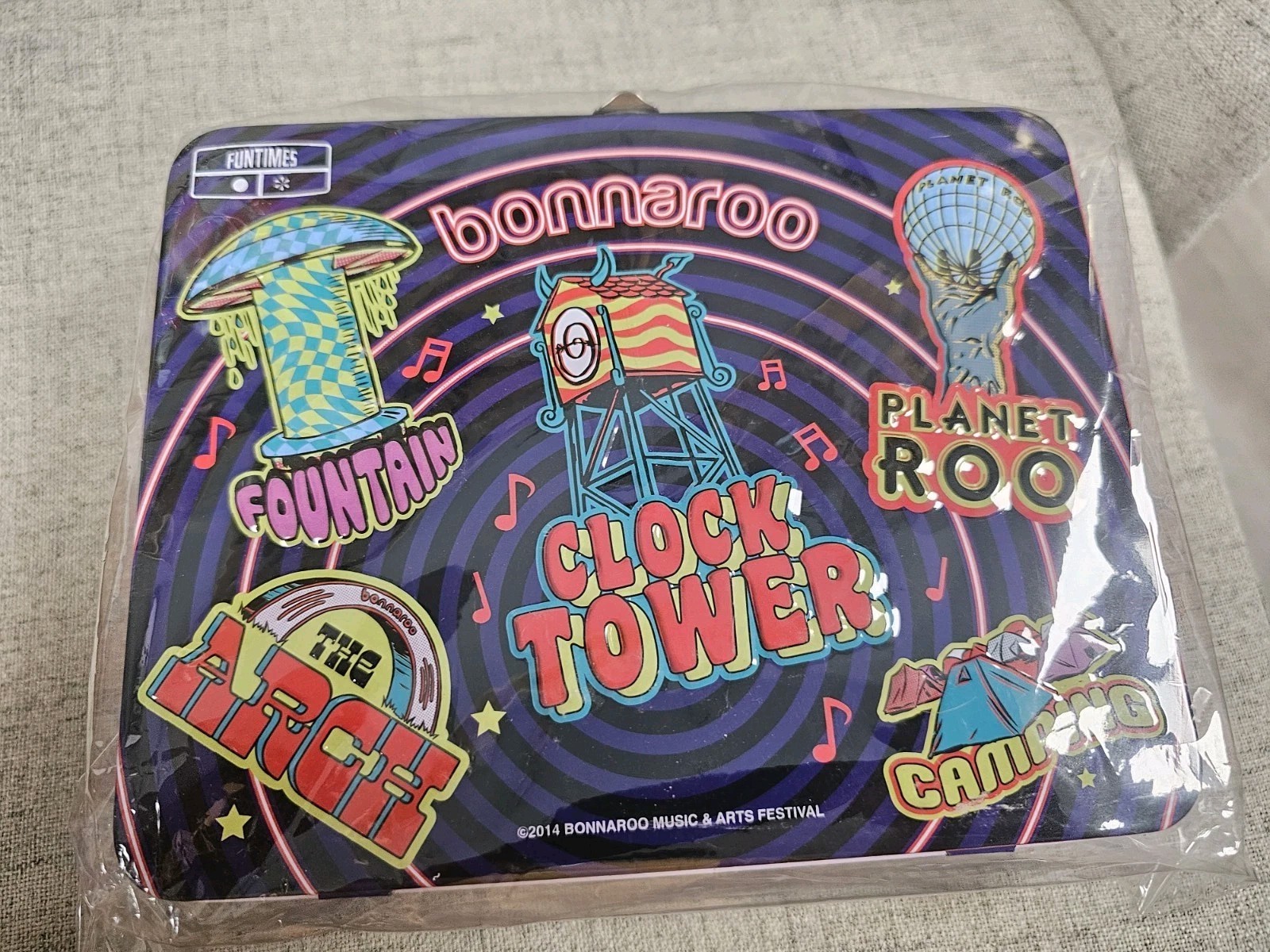 Bonnaroo Music And Arts Festival 2014 Collectible Tin Metal Stash Lunch Box