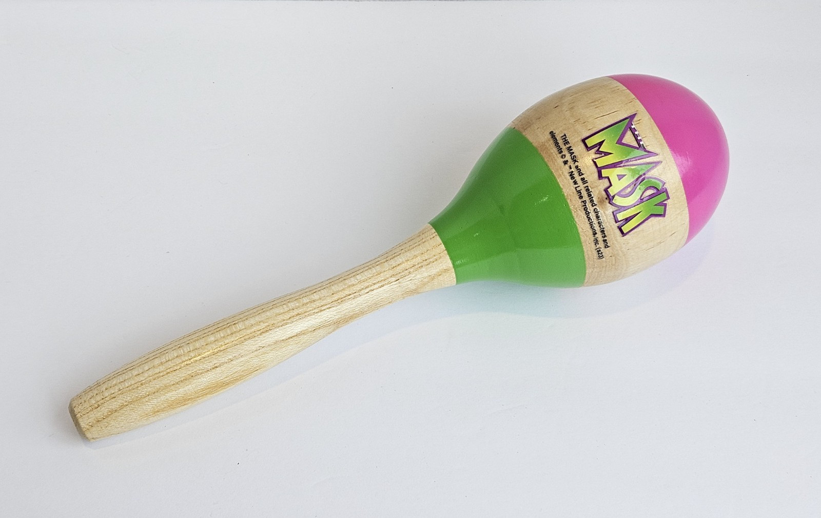 The Mask Movie Promo Wood Wooden Maraca Everie New Line Jim Carrey Vintage Rare