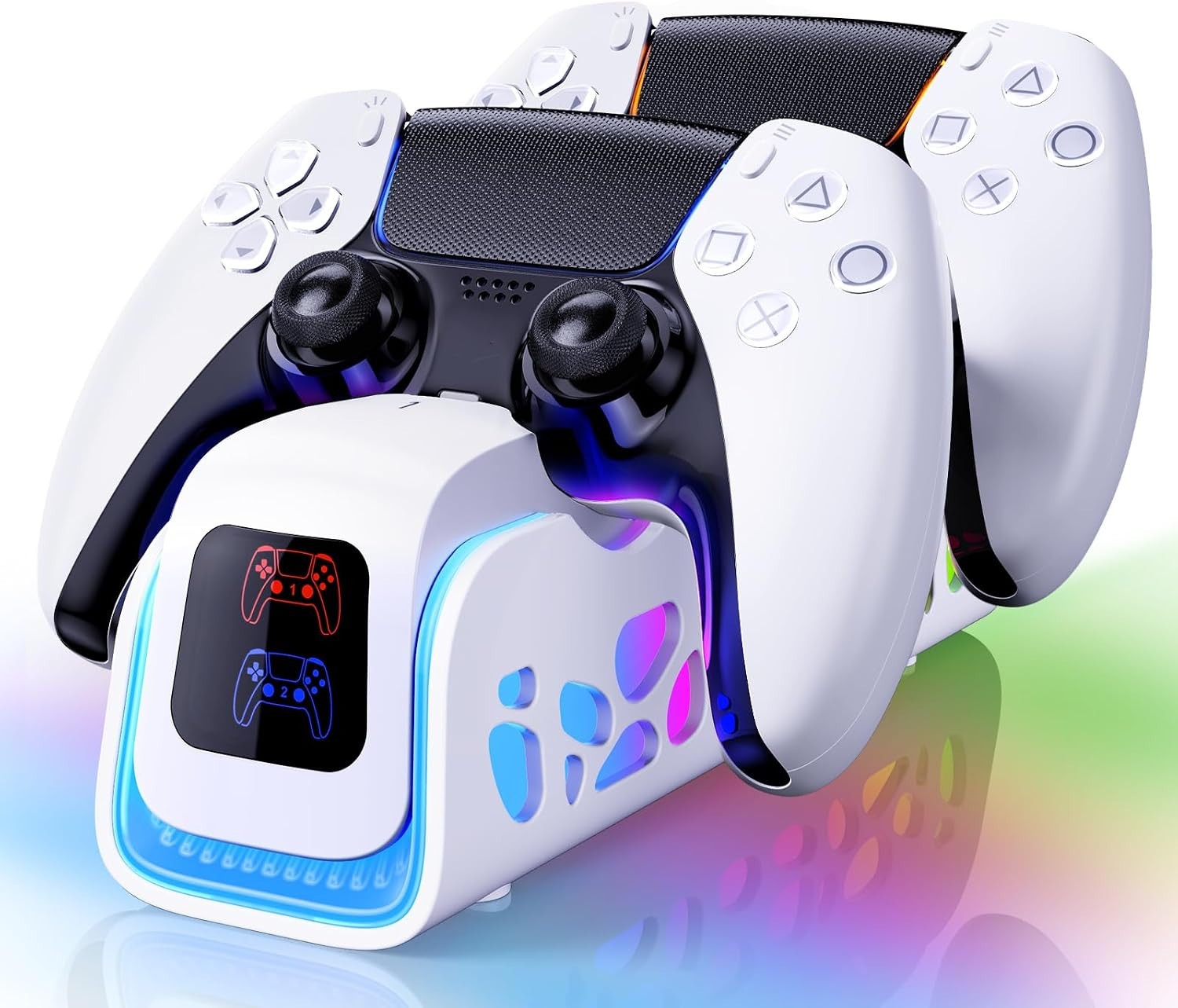 PS5 Controller Charger Dock for DualSense Edge 6 RGB Modes NEW