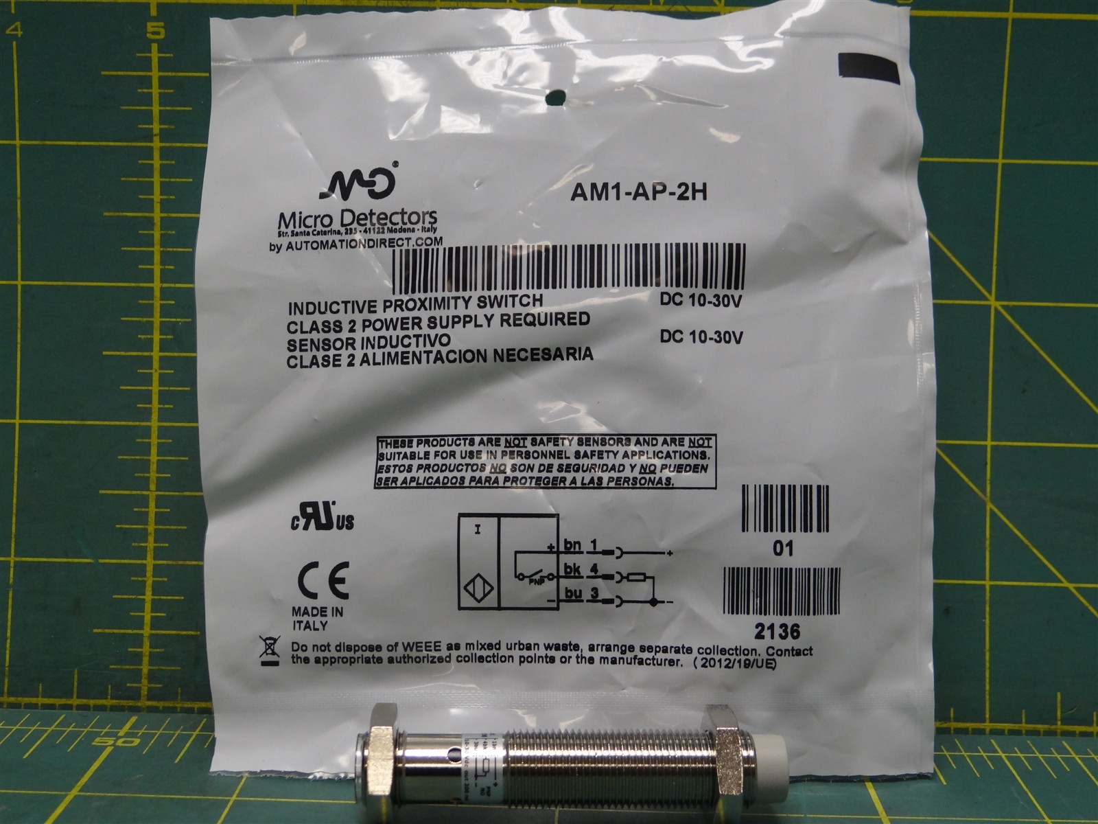 Micro Detectors AM1-AP-2H M12 Inductive Proximity Automation Switch PNP Output