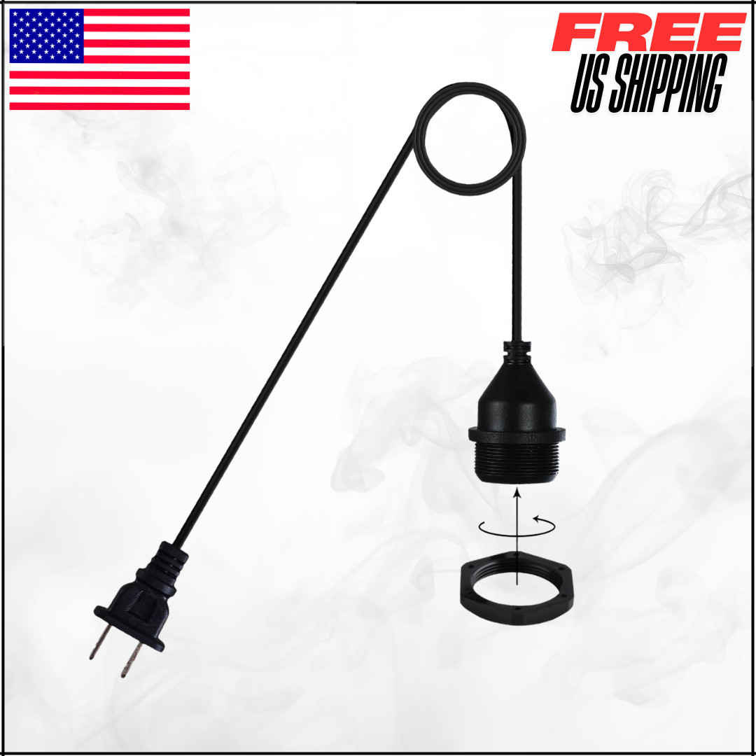 Waterproof Temporary Building Lighting Plug E26 E27 Socket W/Wire 10'