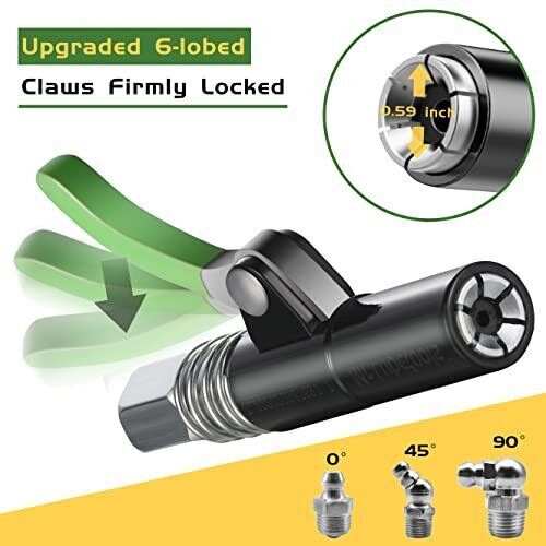 Grease Gun Coupler Quick Release Lock On Coupling For 1/8" No Leak 10,000 PSI