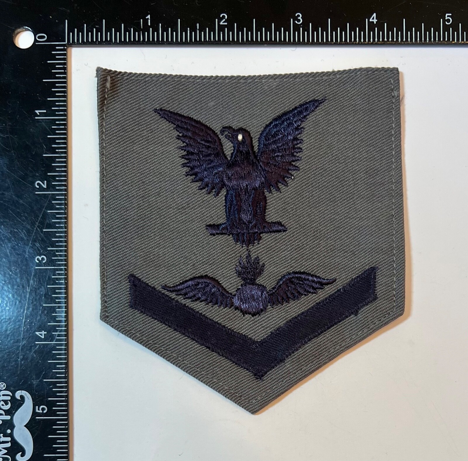 WWII US Navy USN Aviation Ordnance Petty Officer 3rd Class Gray Rate Patch