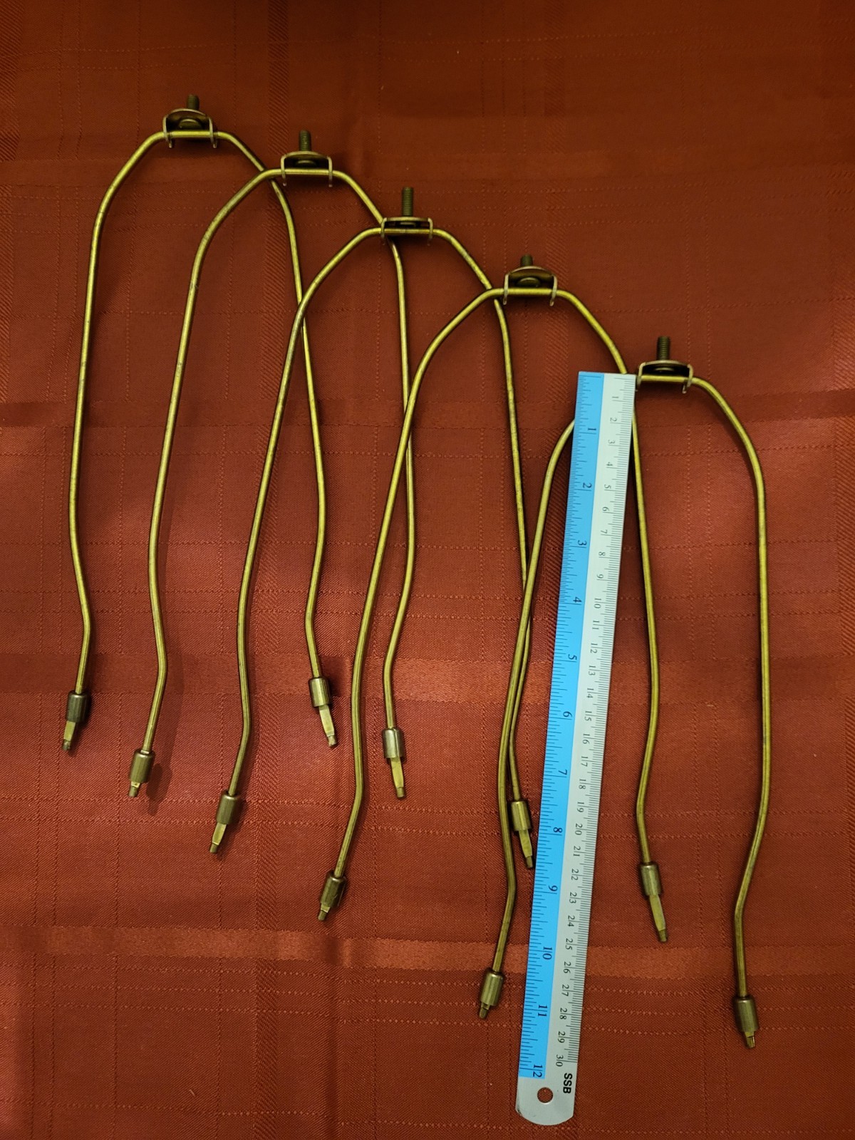 11" Brass Colored Lamp Harp Lot of 5