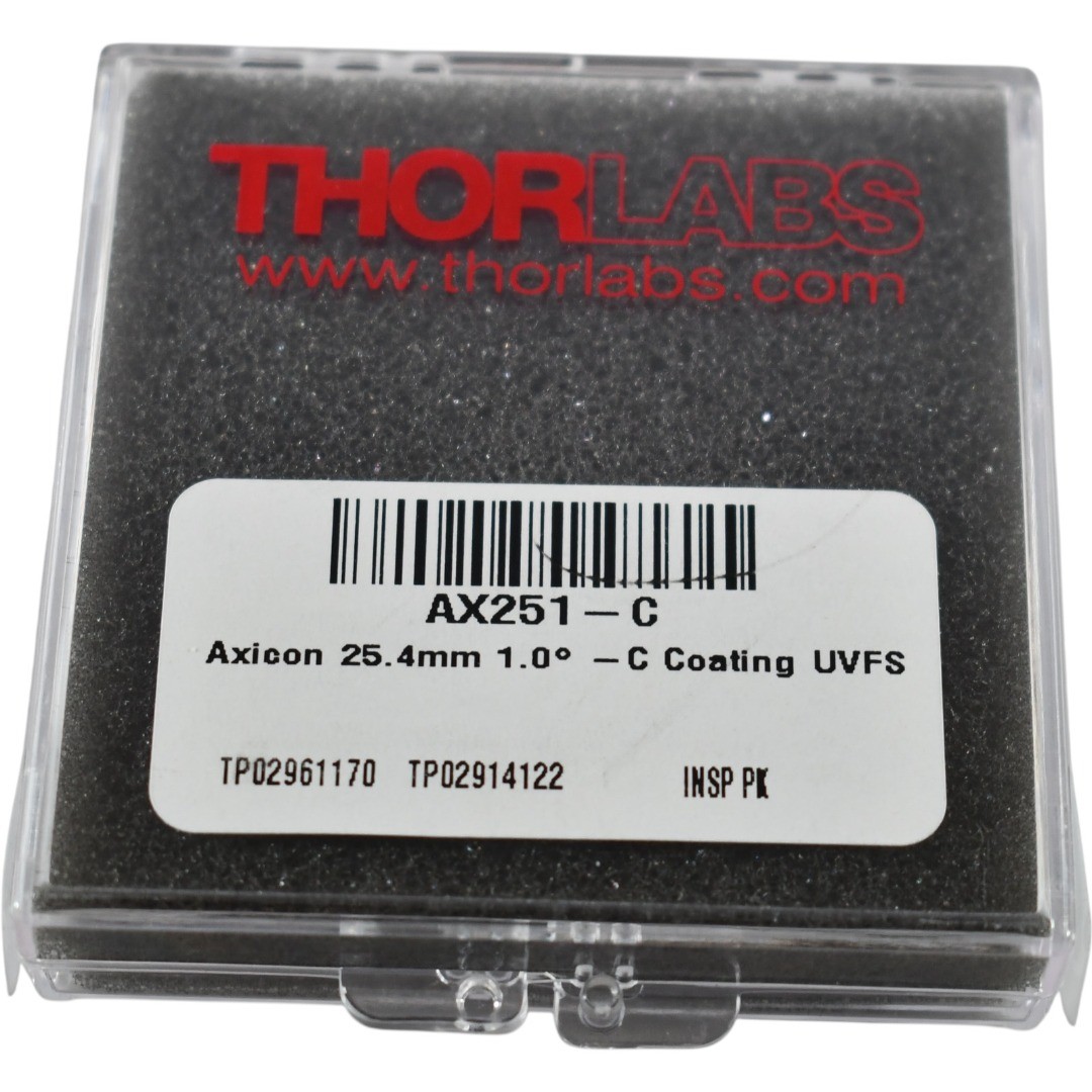 NEW Thorlabs AX251-C Axicon Lens 25.4mm Dia 1.0 Deg AR Coated UVFS
