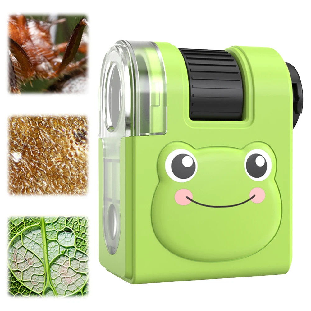 80X Mini Handheld Microscope LED & UV Light Portable Educational Science Toy