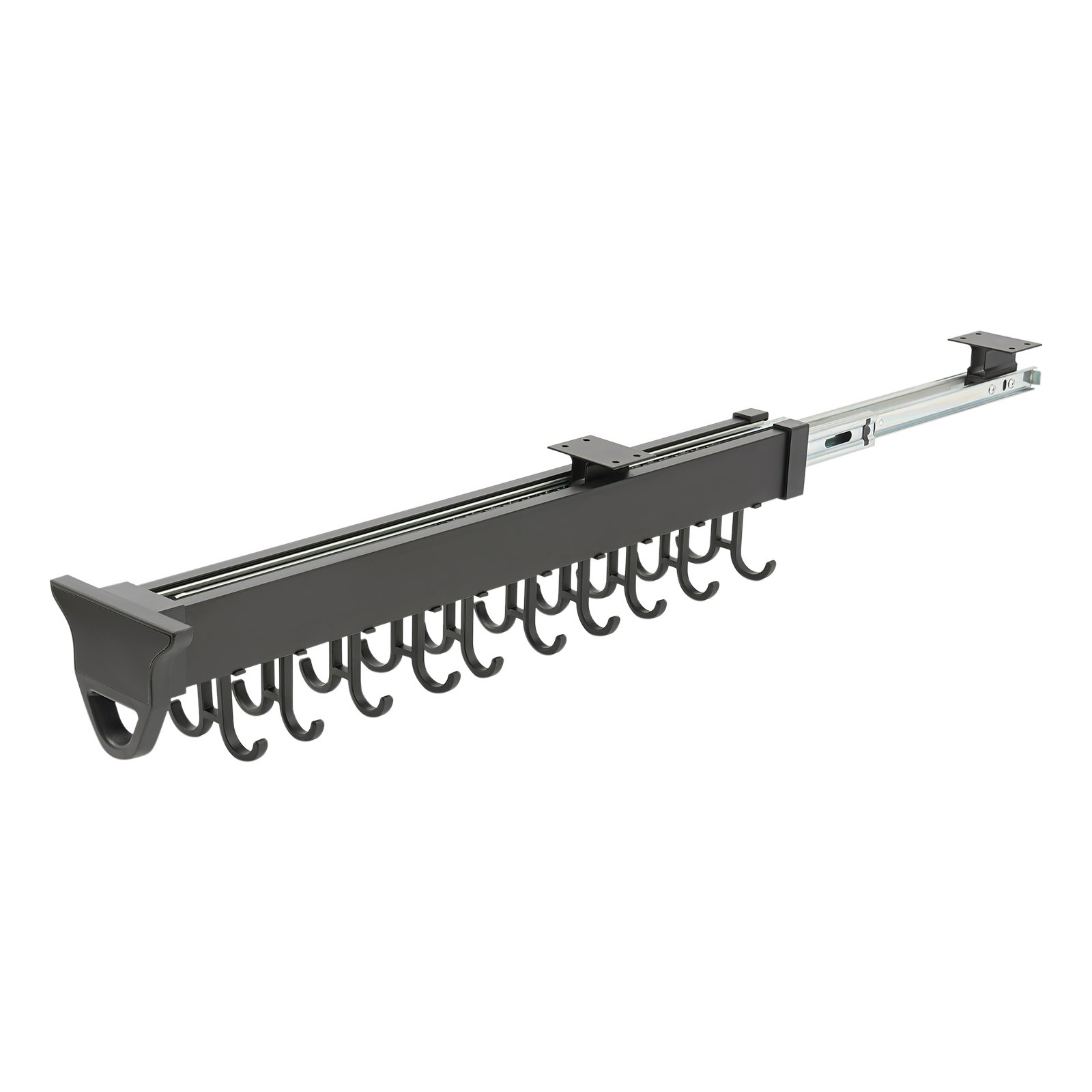 Wall Organizer with 20 Hooks for Brooms/Mops/Clothes Extendable Pull Out