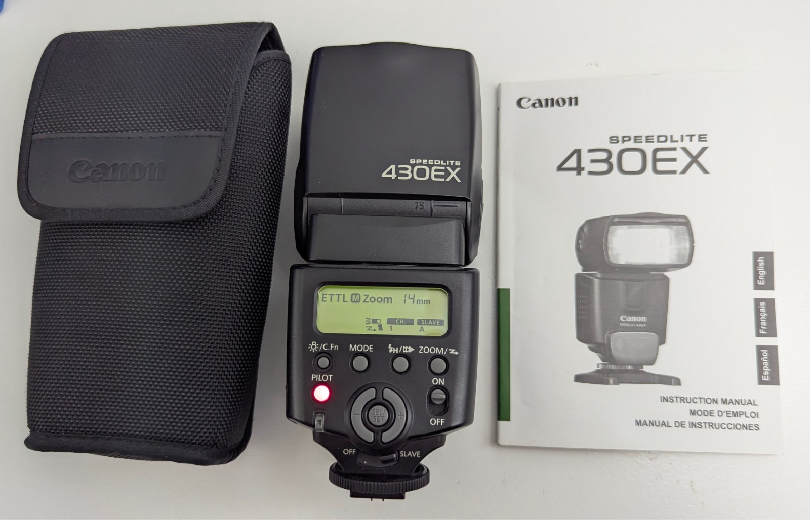 Canon Speedlite 430EX Flash - Includes Case and Manual