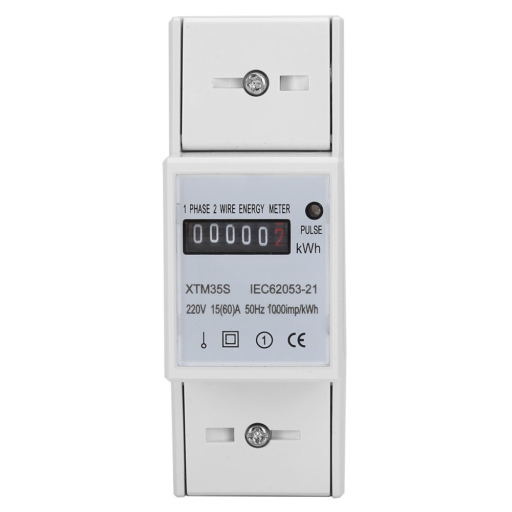 XTM35S 220V Digital 2P Din Rail Electric Meter Electronic KWh Meter❀