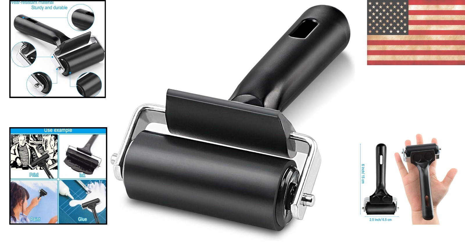 Professional Solid Rubber Seam Roller - Essential Tool for Crafting & Stamping