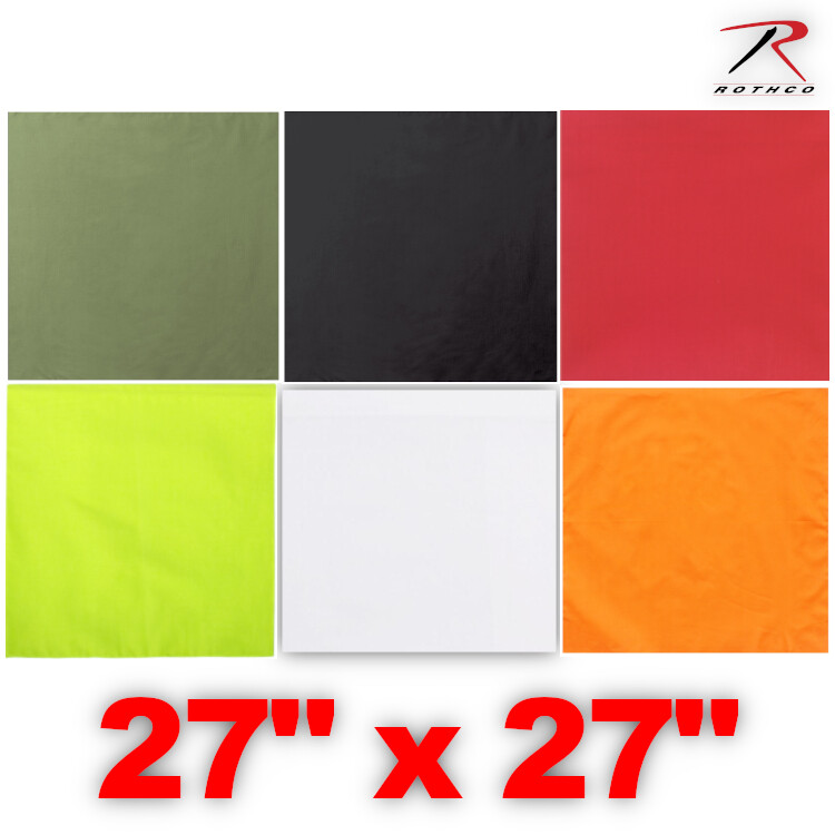 Rothco 4348 X-LARGE 27" 100% Cotton Solid Color Bandana