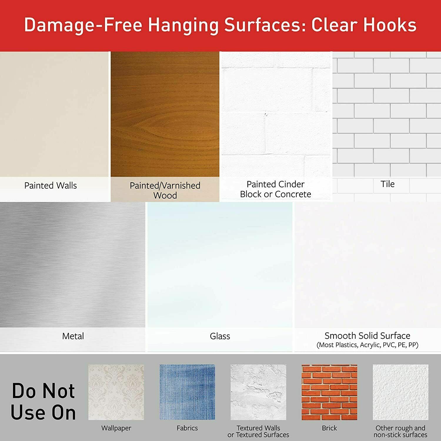 2 Packs 3M Command 6 Medium Clear Hooks & 12 Adhesive Strips Per Pack Max 2 lb