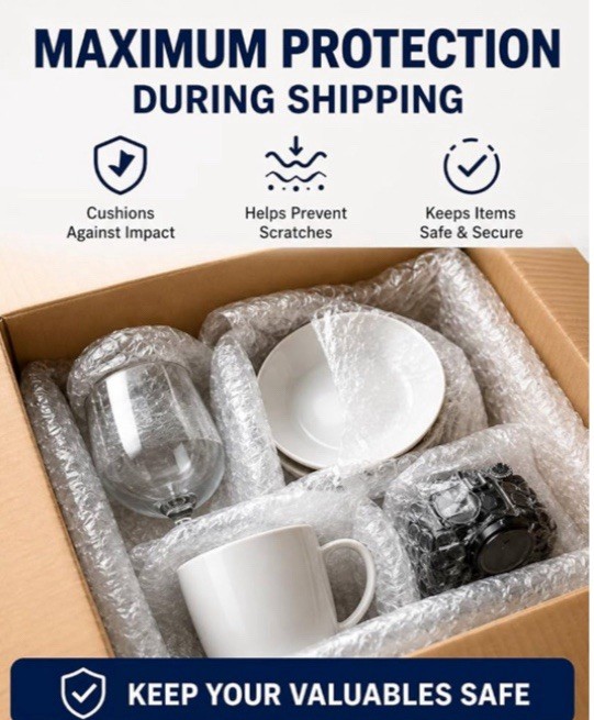 Bubble Wrap Rolls 2 Pack 15cm x 2m Small Cushion Packaging Moving Shipping