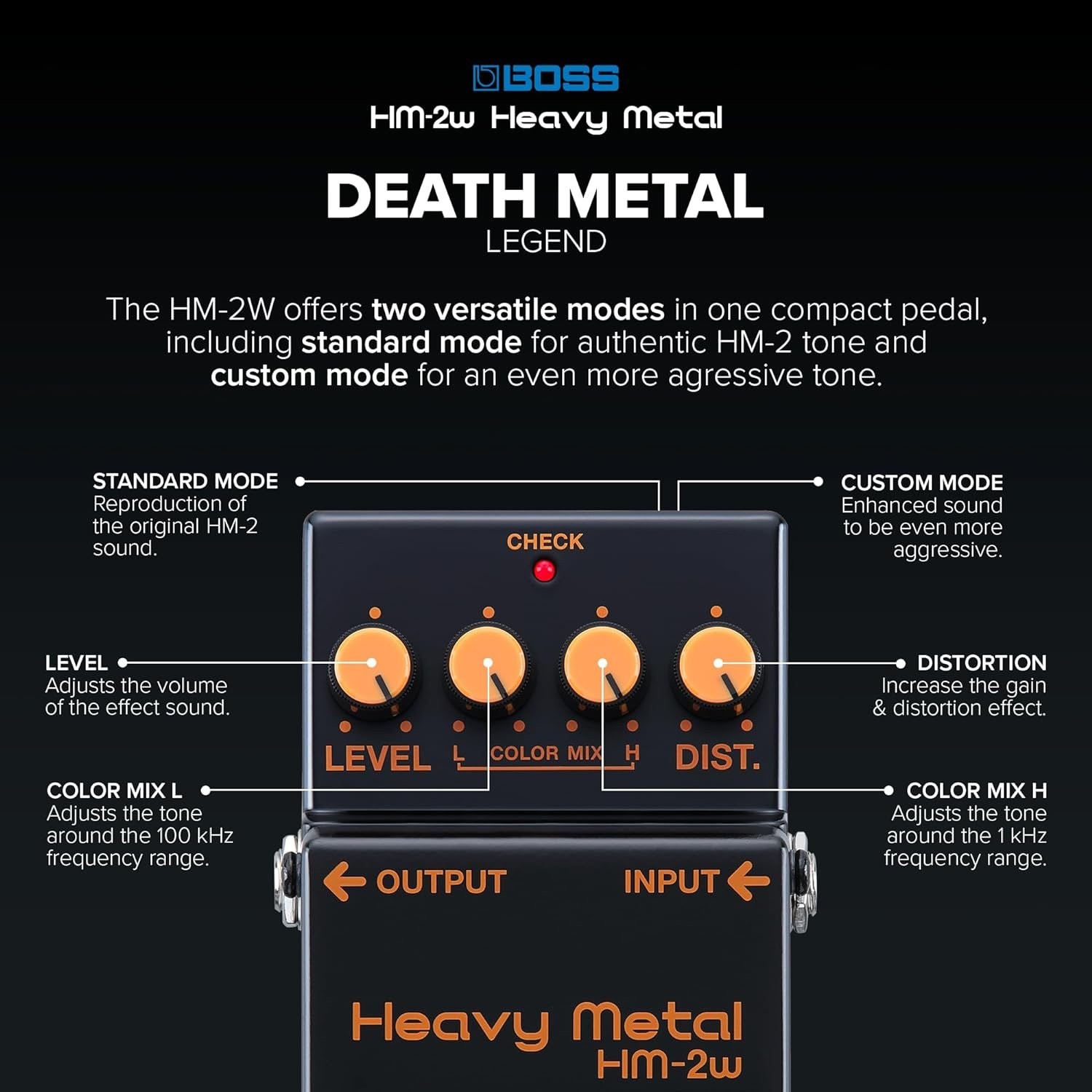 Boss HM-2W Waza Craft Heavy Metal Distortion Pedal