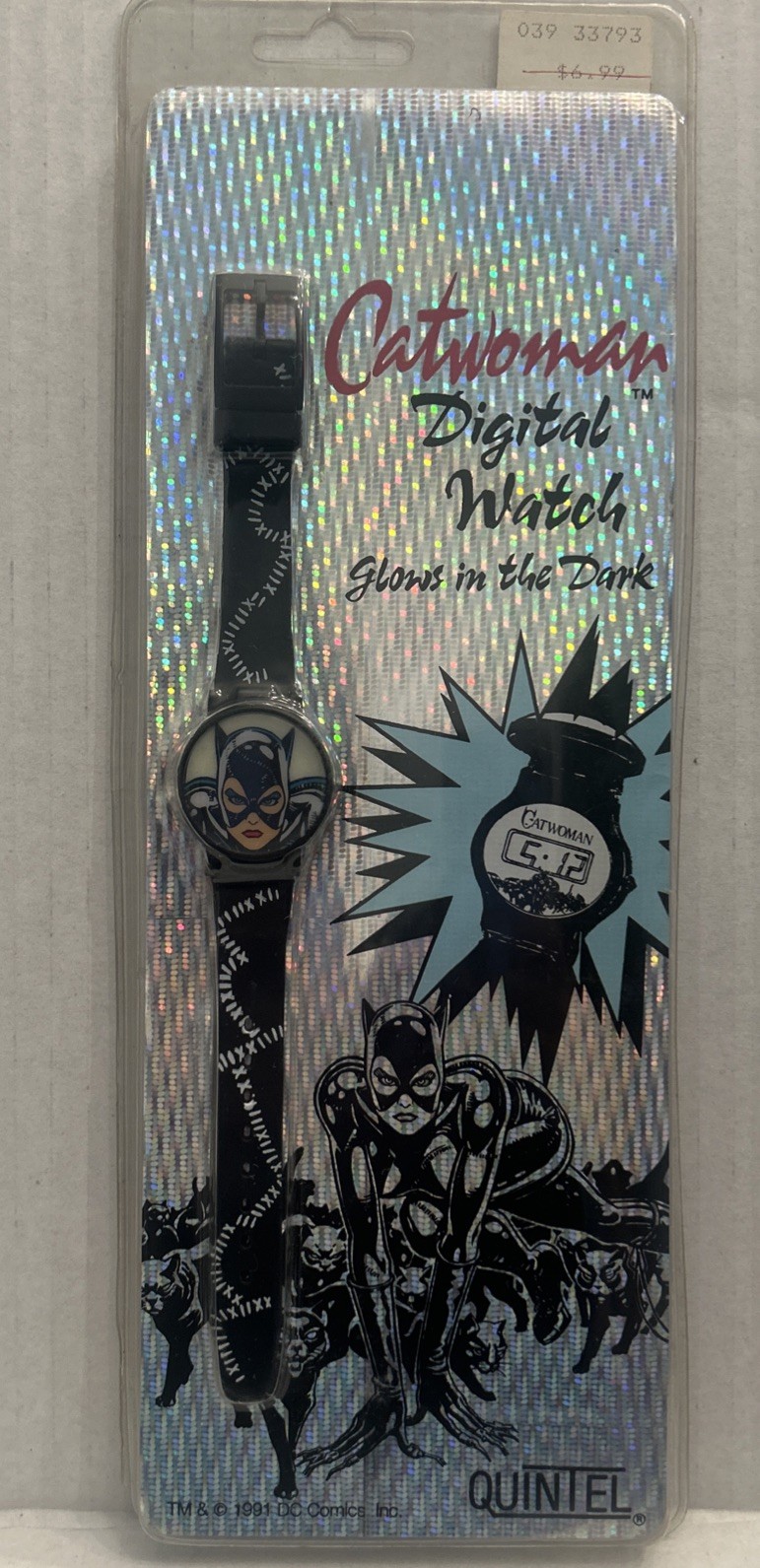 1991 Vintage “CATWOMAN” Digital Watch Glows In The Dark by Quintel NIP