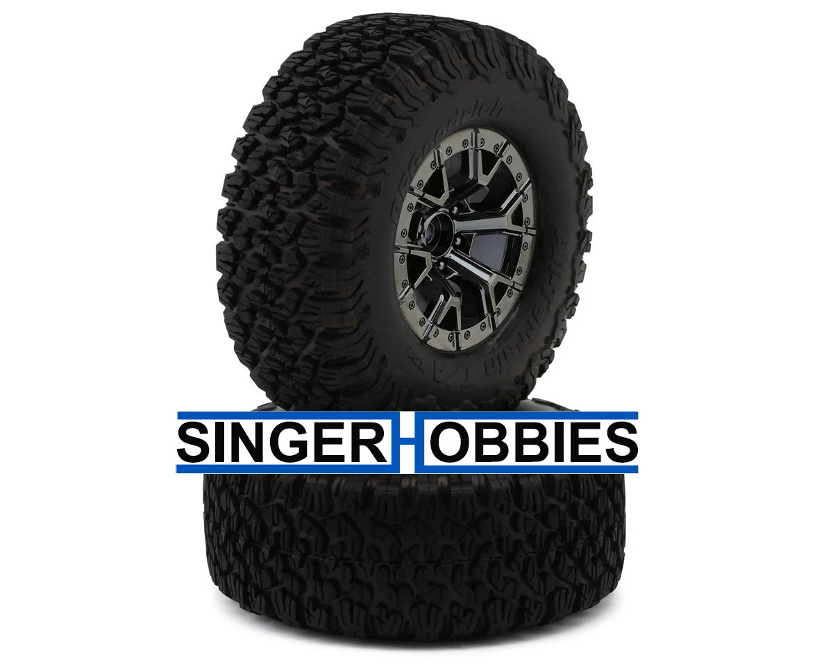 Traxxas 10187-BLKCR Ford Raptor R Black Rear Wheels with BFG Tires (2) TRA1