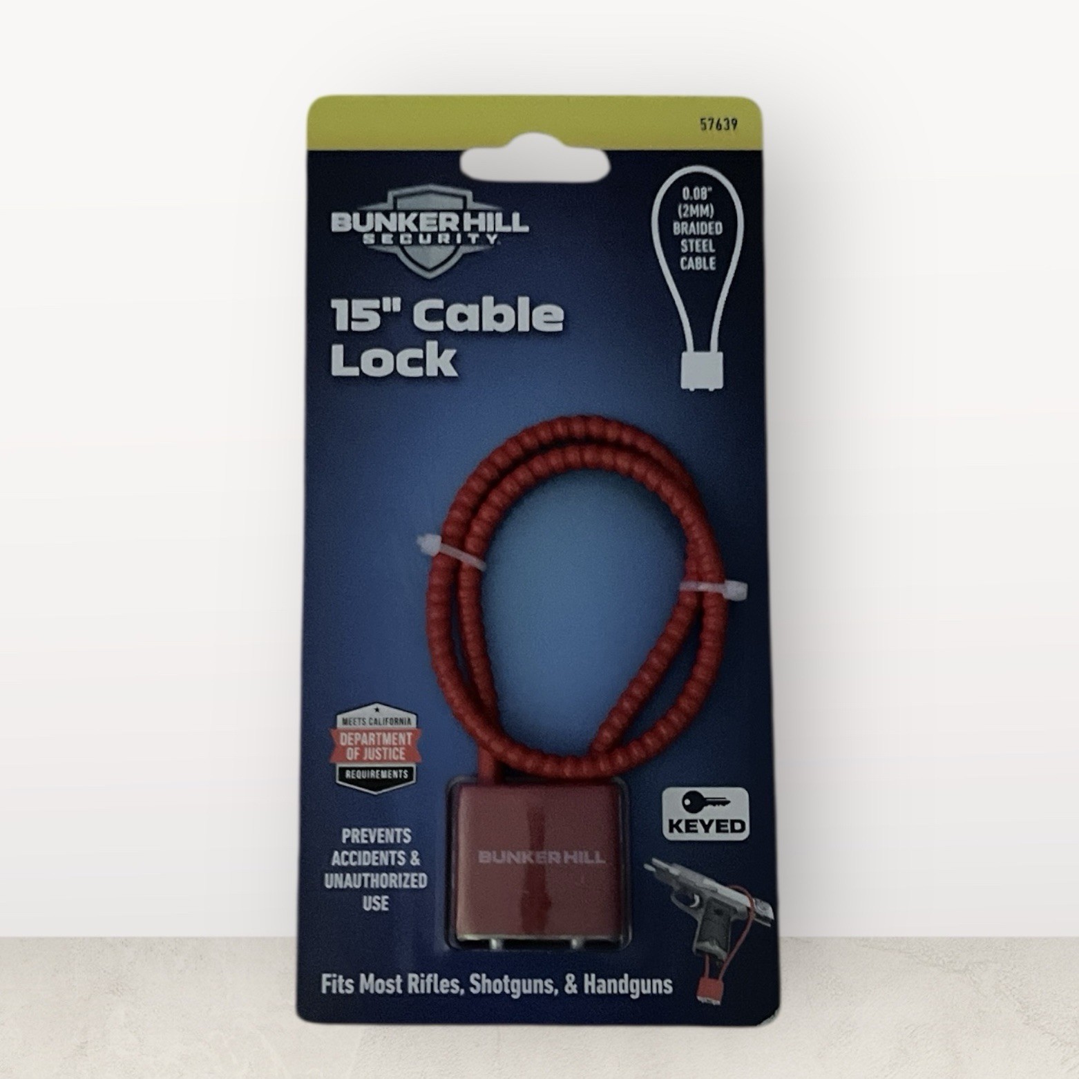 Bunker Hill Security 15 Cable Lock New Sealed Fits Most Rifles Shotguns Handguns
