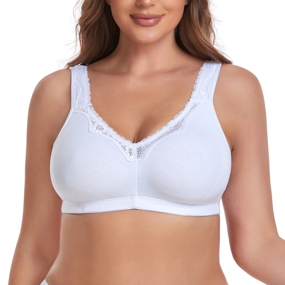 Womens Plus Size Wireless Bra Support Comfort Full Coverage Unlined No Underwire