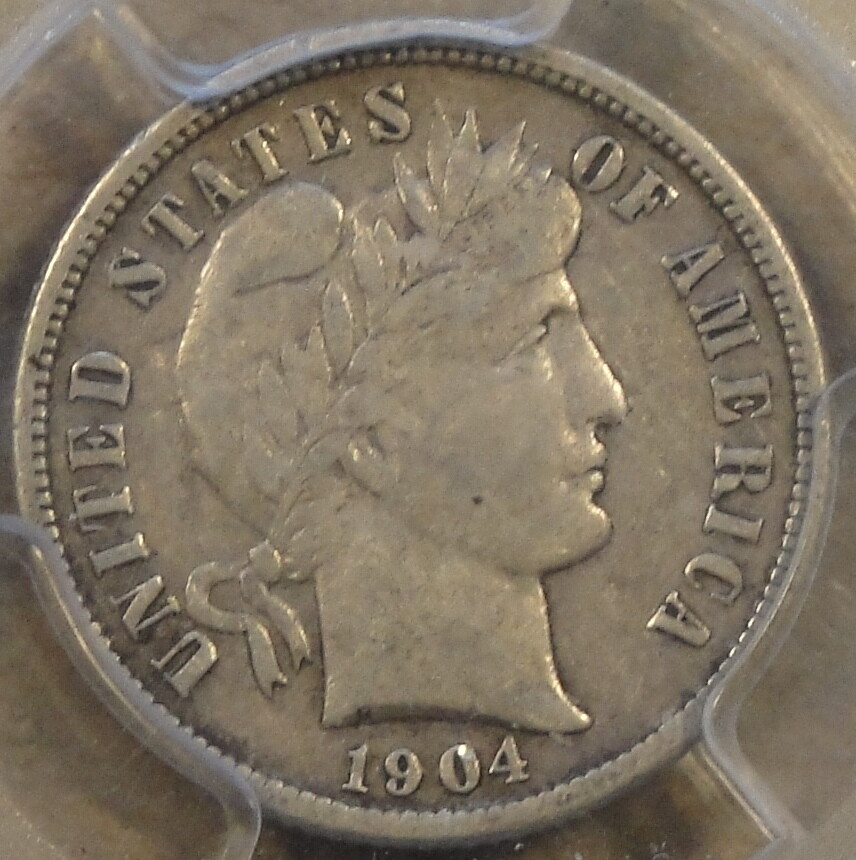 1904-S Barber Dime 10c PCGS Certified VF35