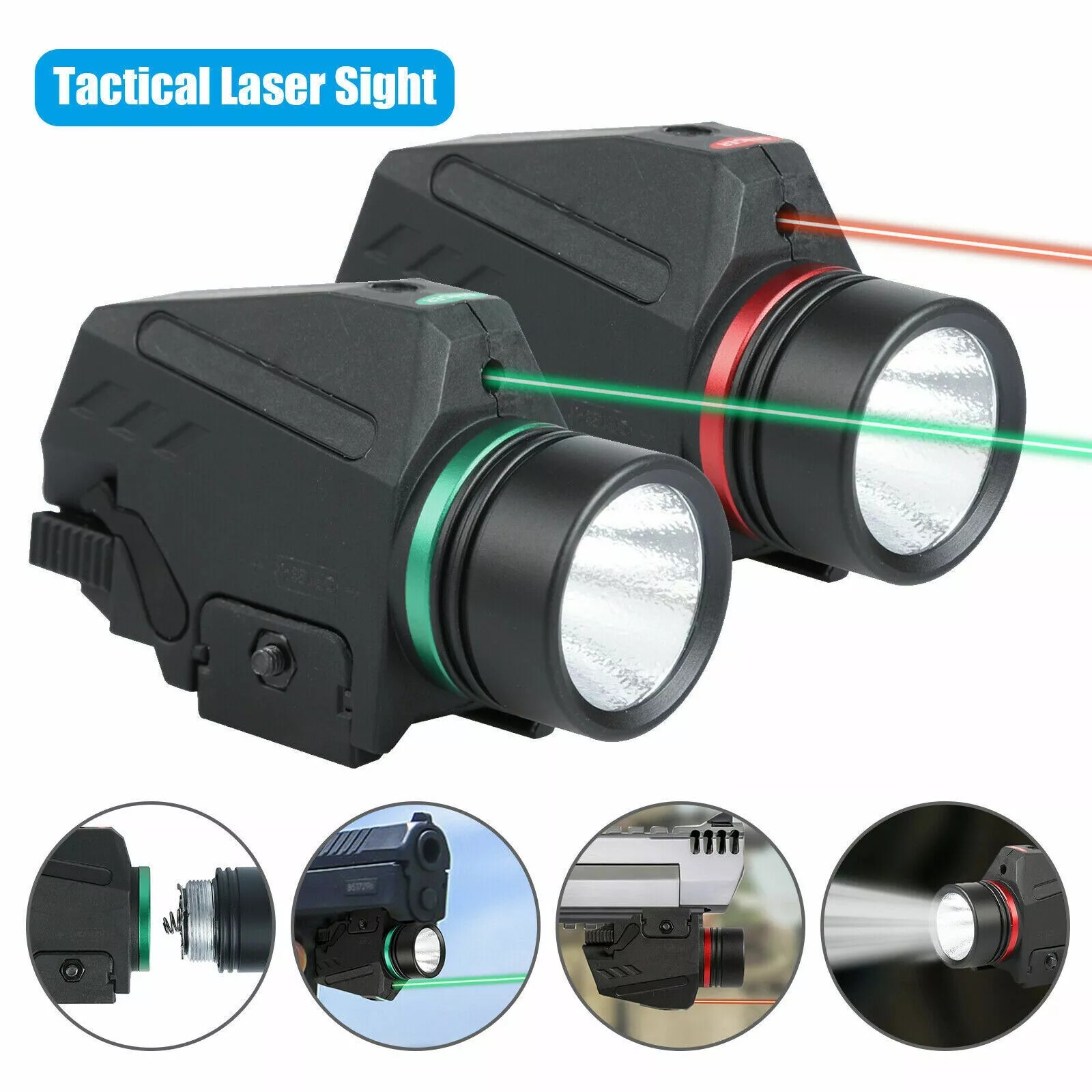 300 Lumen LED Flashlight Red Laser Sight Combo For Gen3 Glock 17 19 20 21 22 23