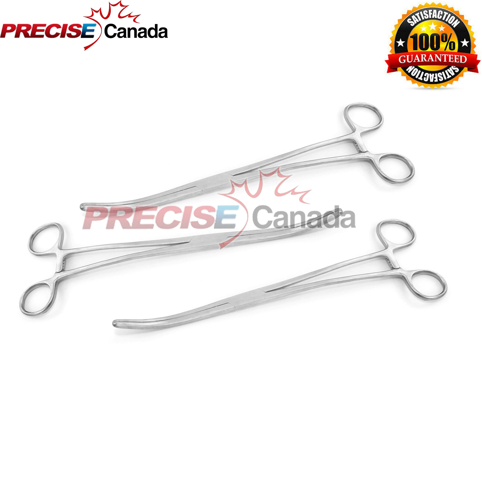 3 Bozeman Uterine Double Curved Forceps 10'' OB/GYN Surgical Instruments