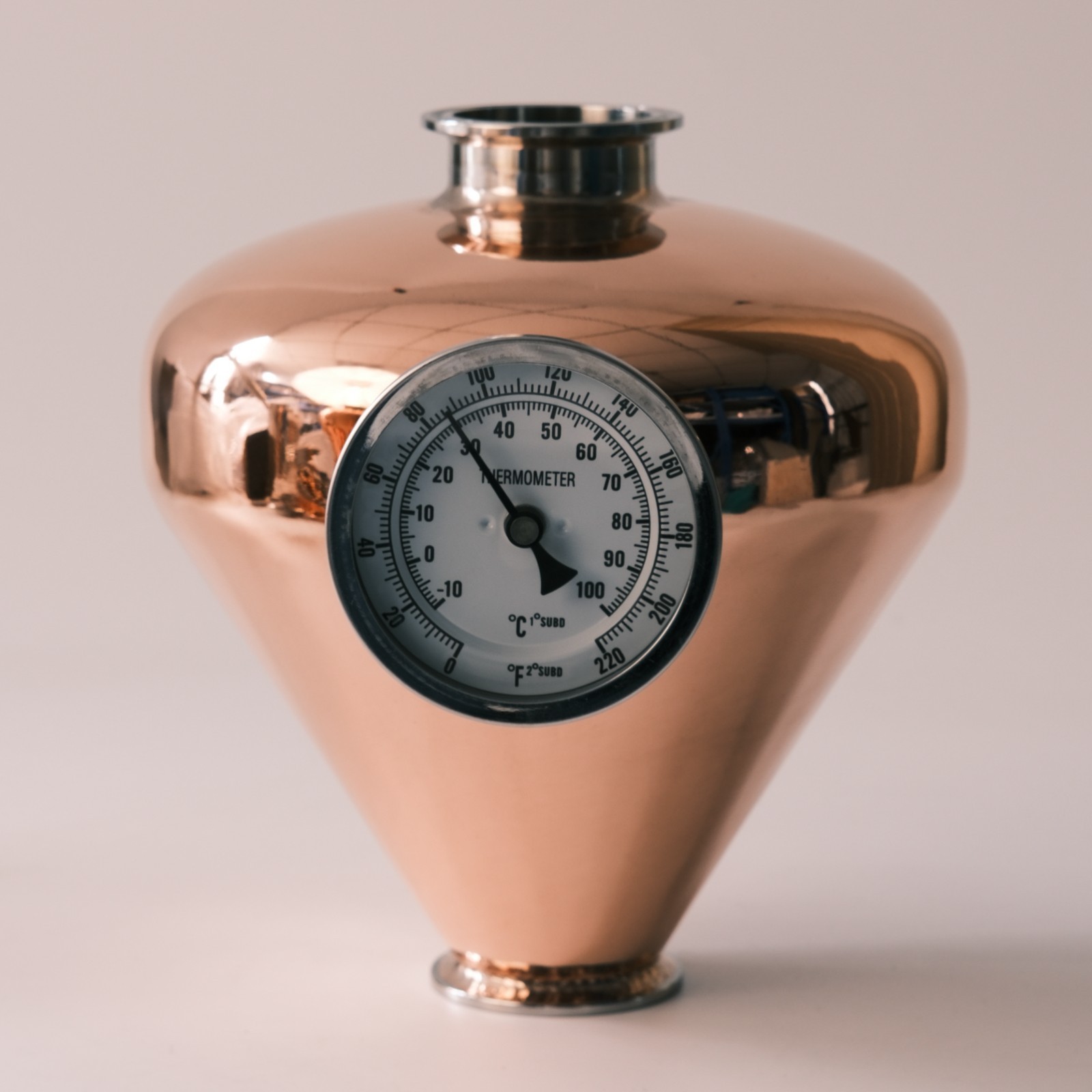 2 inch Tri Clamp Copper Distillation Helmet - Distilling Reflux - w/ Thermometer