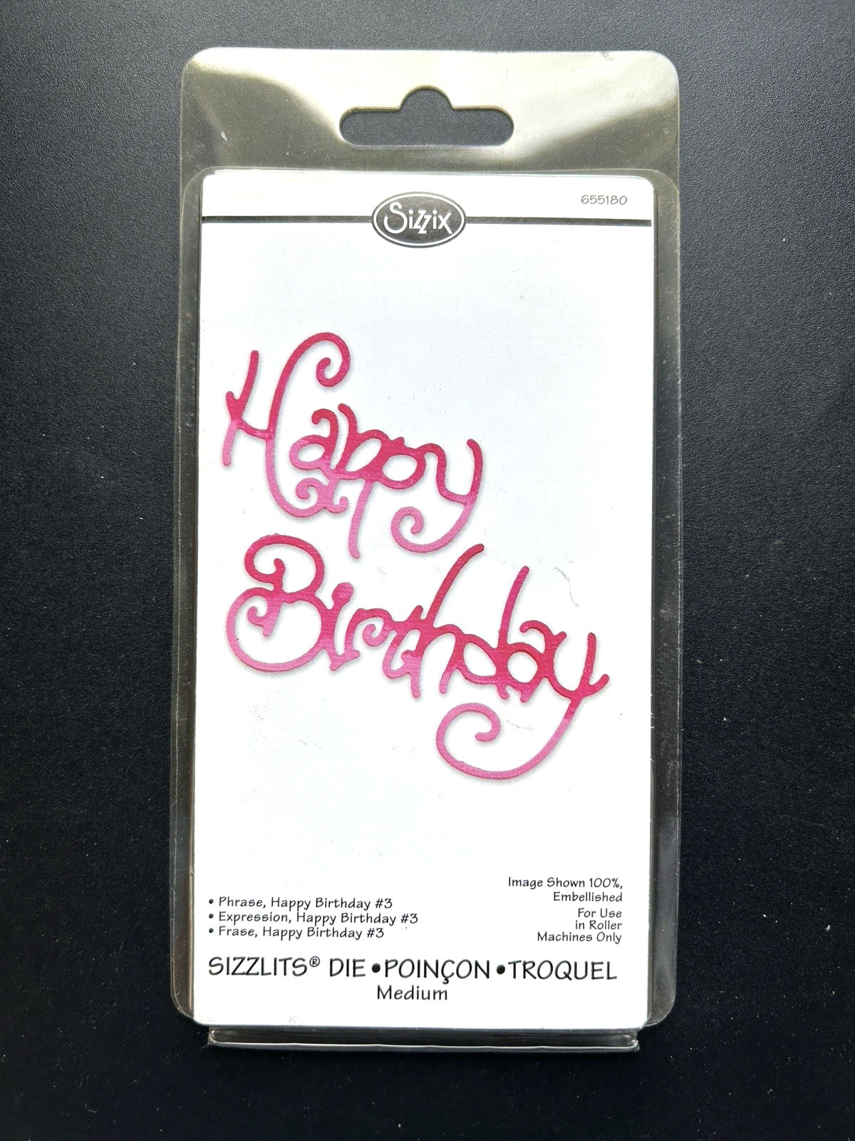 Sizzix PHRASE, HAPPY BIRTHDAY #3  Die #655180