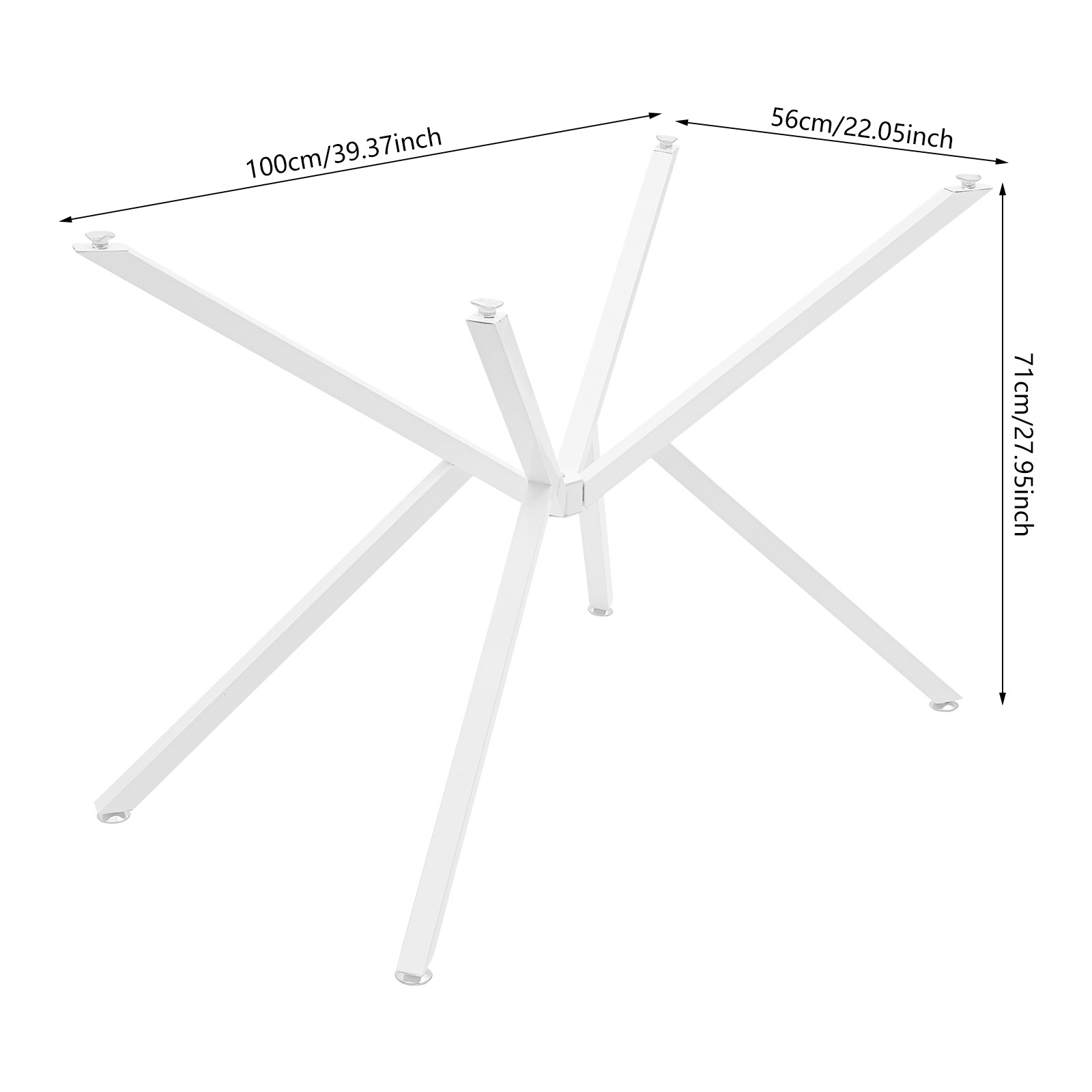 0.8mm/30mm Metal Table Legs Table Crossed-leg Modern Table Legs Iron White US
