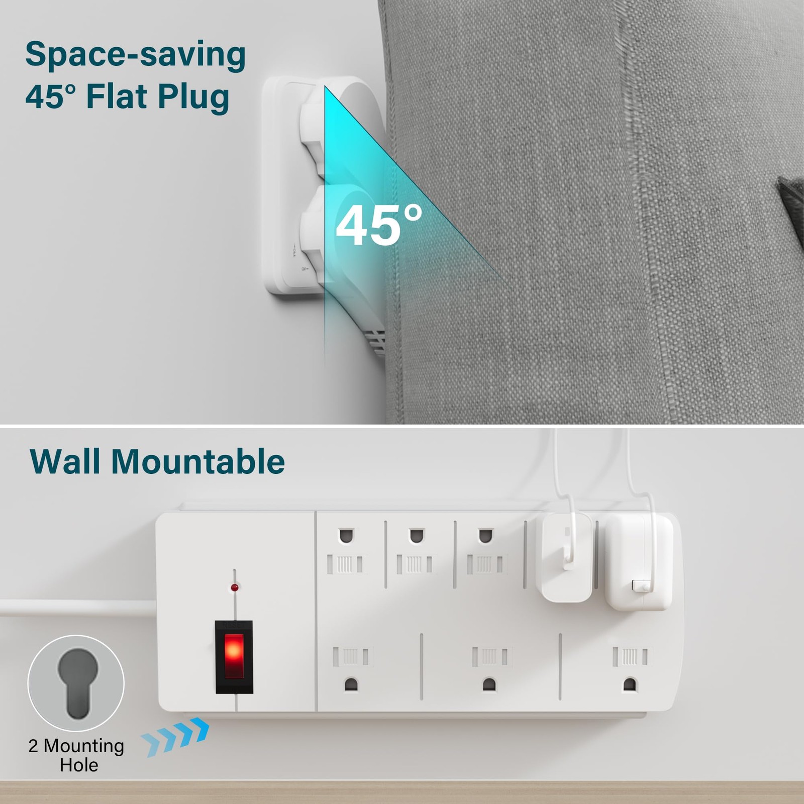 Elecan Surge Protector 8 Outlets 4FT White