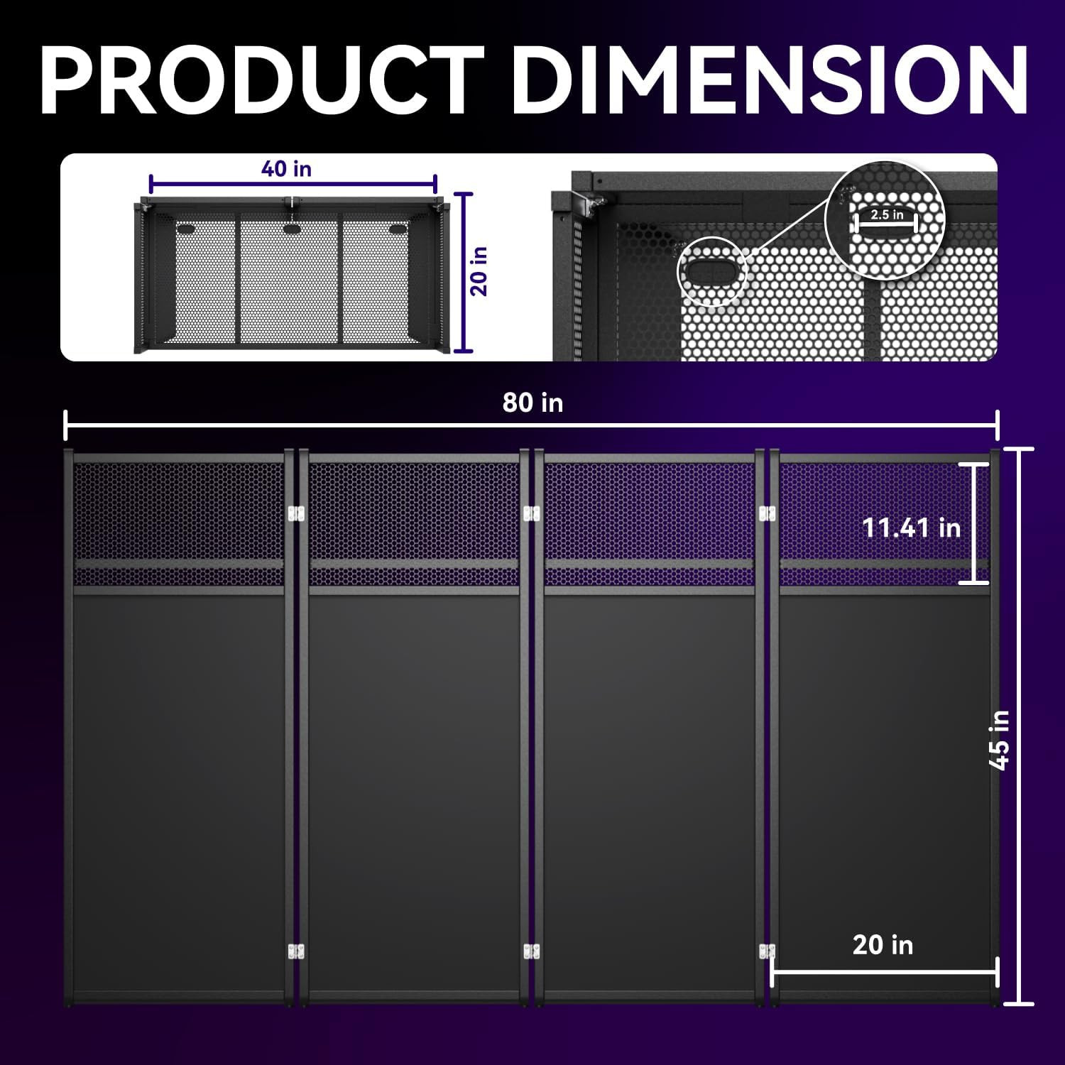 Portable DJ Booth Table,Foldable DJ Table Stand with White & Black Scrim,Adjusta