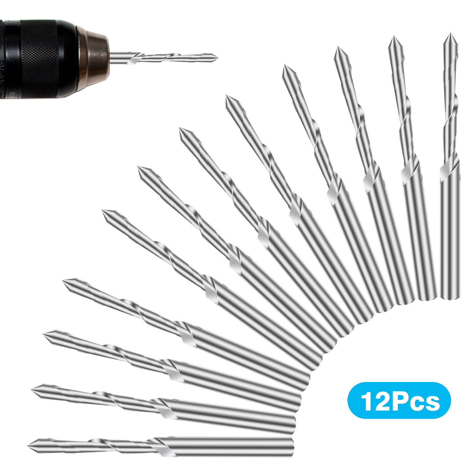 12Pcs 3/16"Drywall Cut Out Bits Guide Point Cutout Router Bit for Gypsum Board