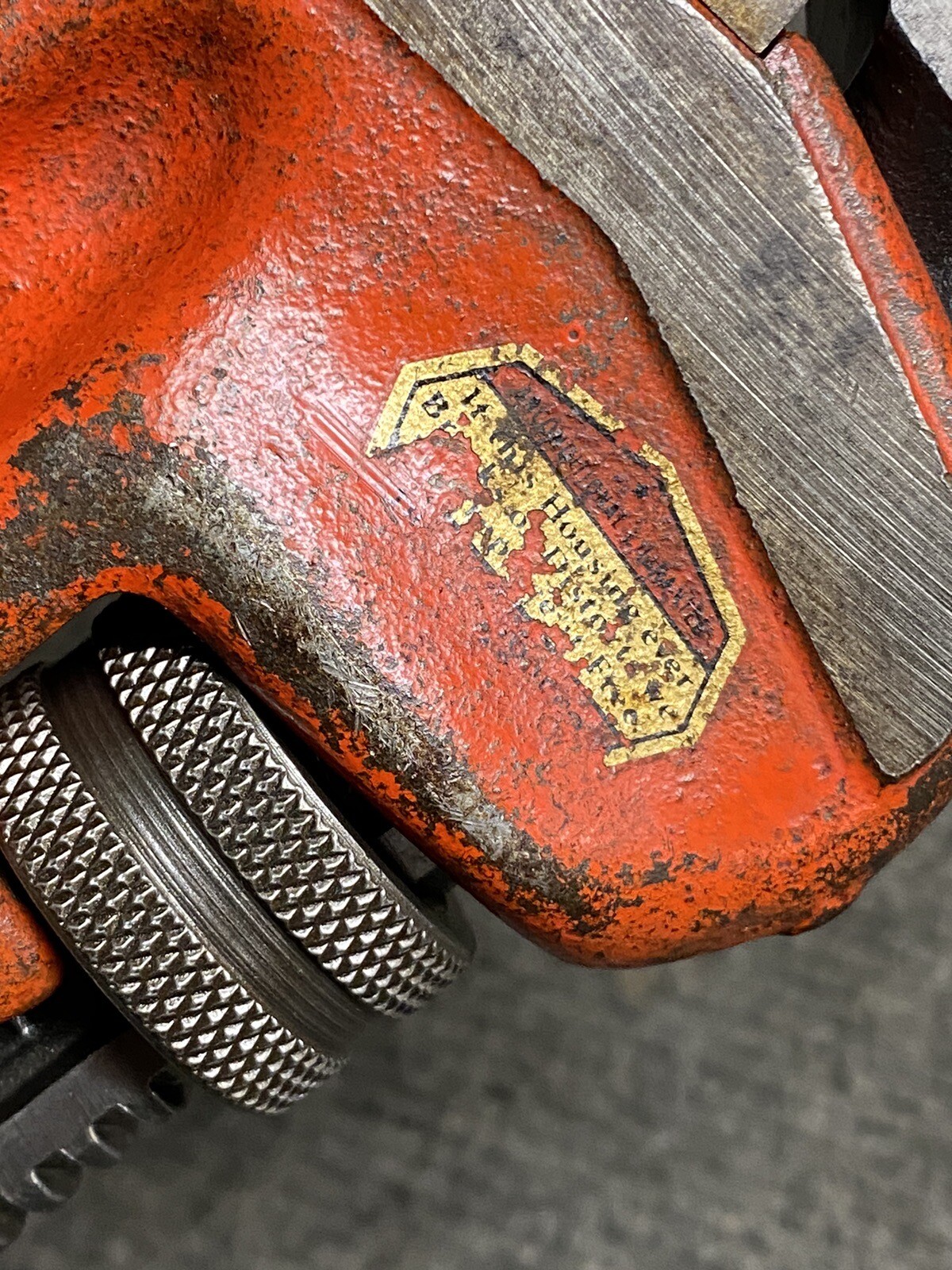 Vintage 12” Ridgid Adjustable Pipe Wrench Lightly Used Partial Sticker USA