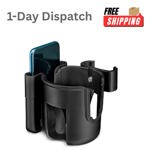 Clip On Walker Cup and Phone Holder for Drive Medical Nitro Rollator