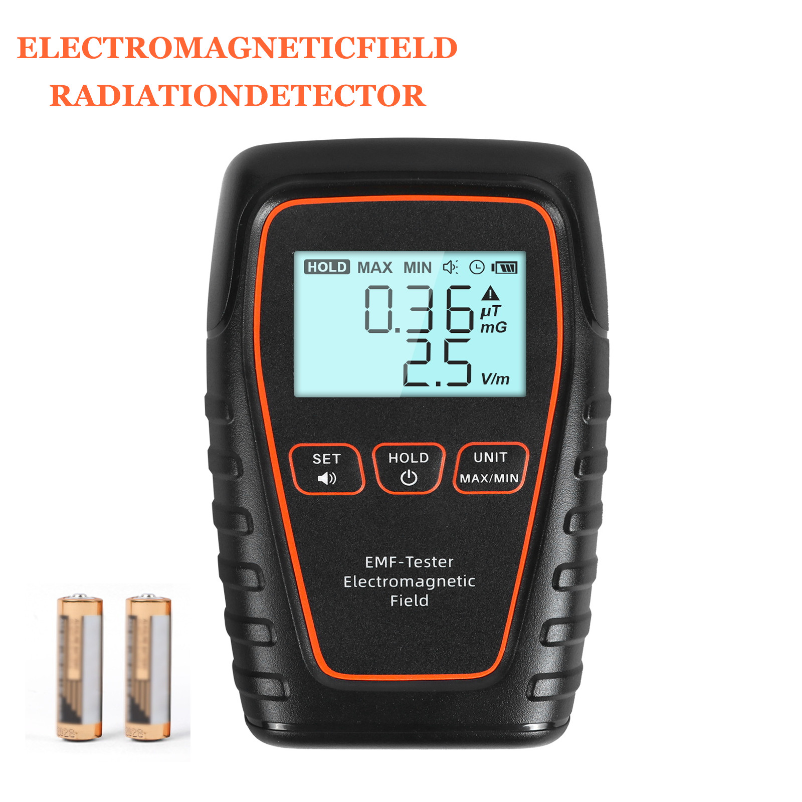 Electromagnetic Field Radiation Detector Digital EMF Meter W/ Sound-Light Alarm