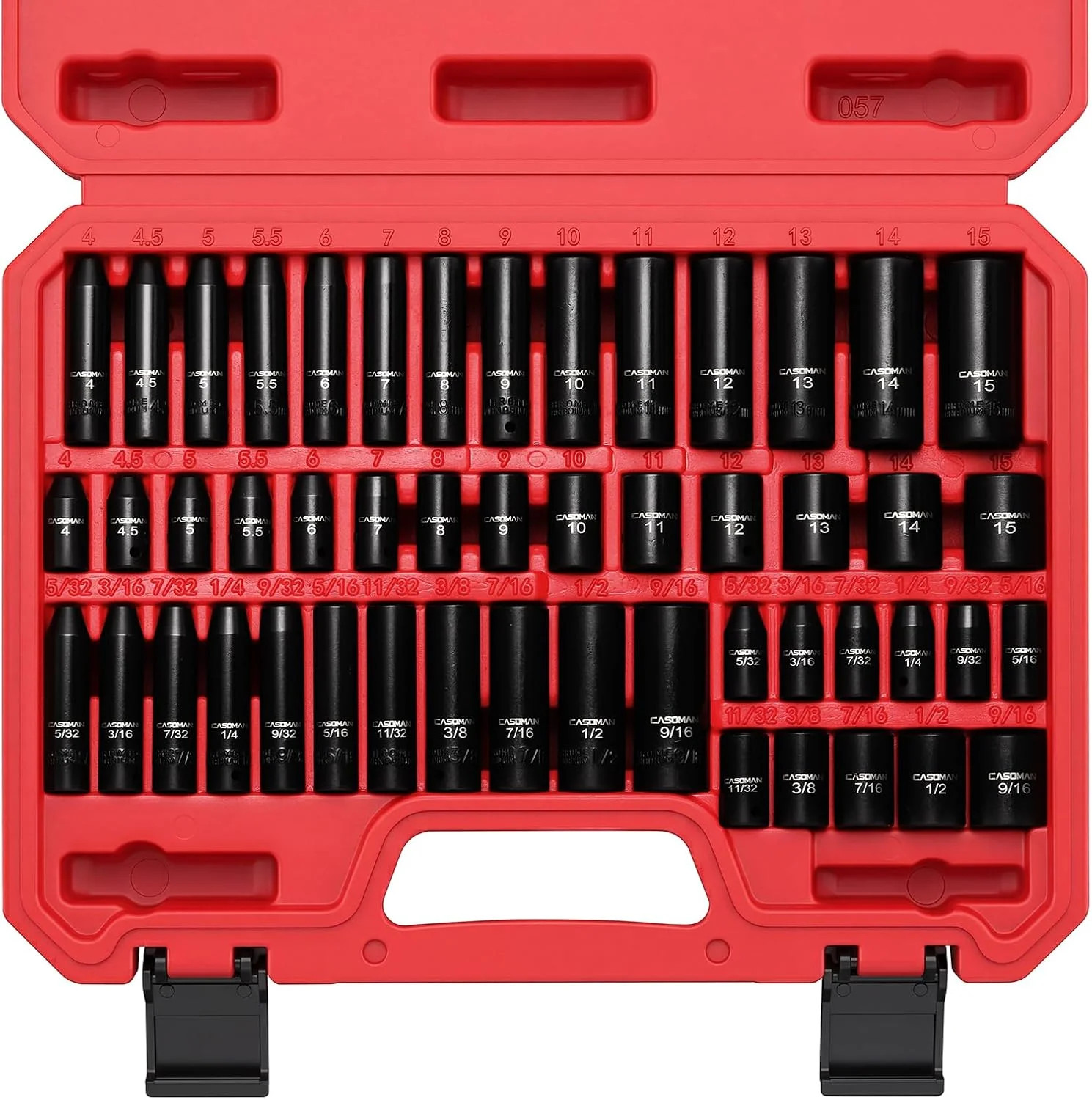 1/4 Inch Drive Master Impact Socket Set, 50-Piece, 6-Point, SAE/Metric