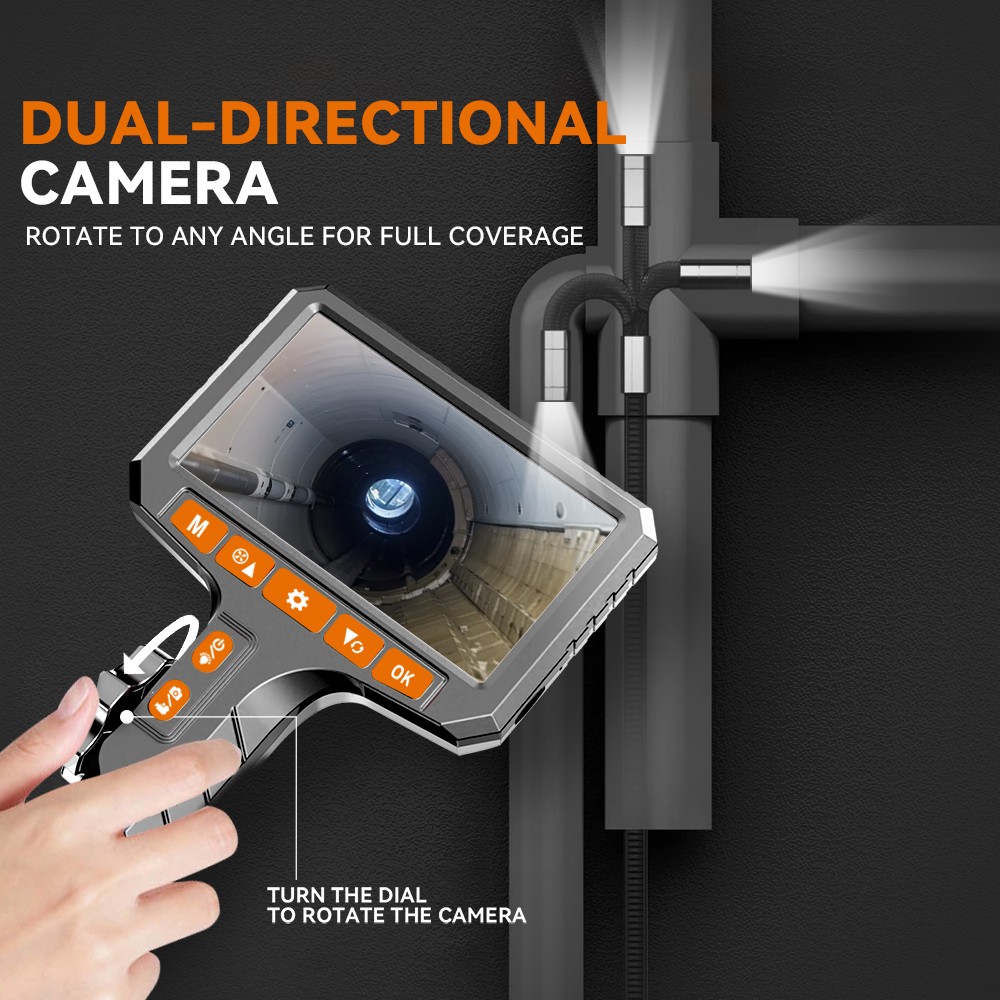 Two-Way Articulating Borescope Camera with Light Endoscope Inspection HD Camera