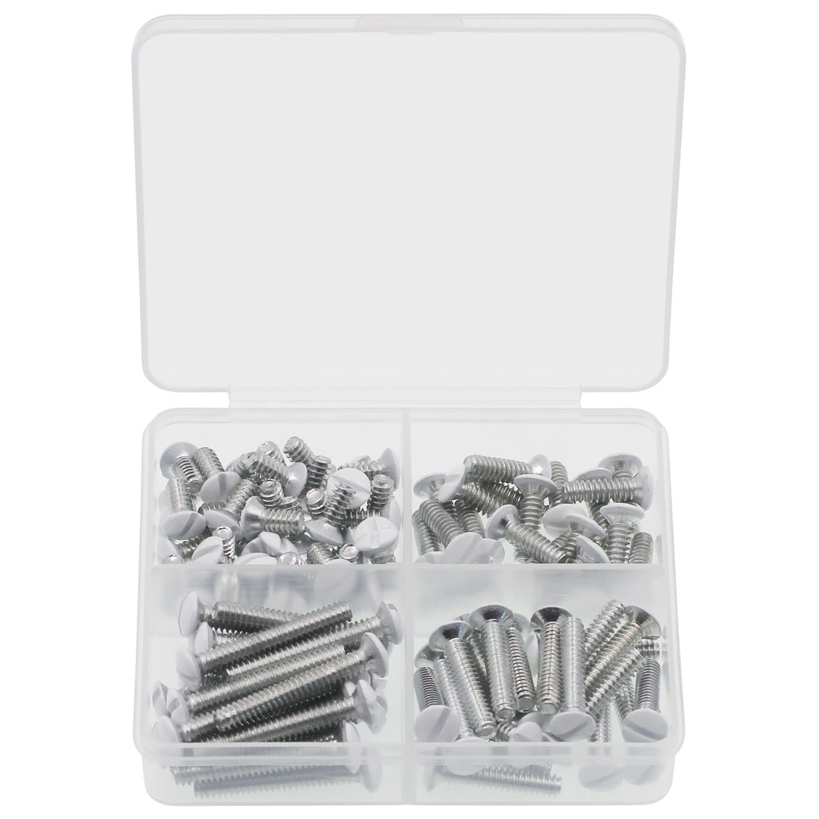 Wall Plate Screws, 100 pcs White Outlet Screws 6-32 Thread Light Electrical C...