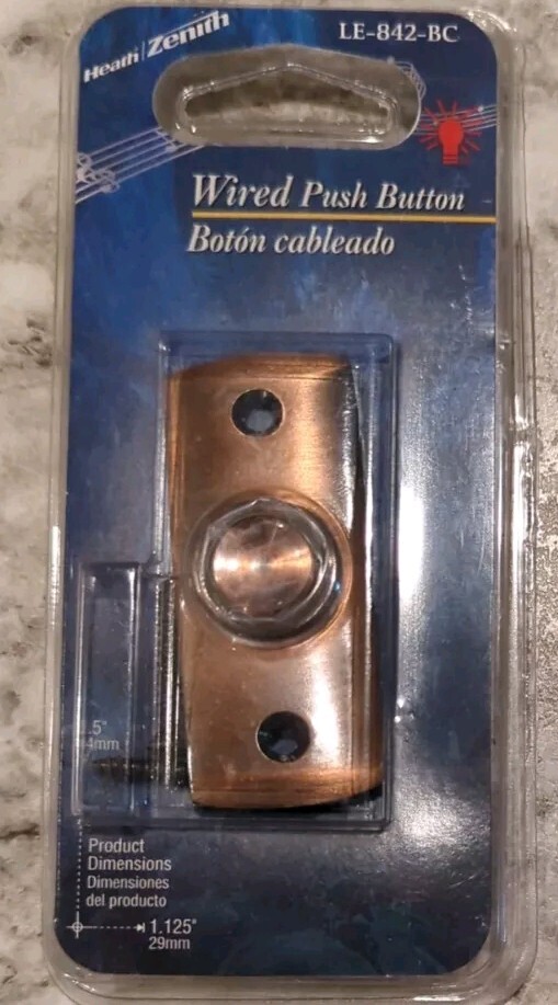 Heath / Zenith  Copper Wired Doorbell Push Button LE-842-BC