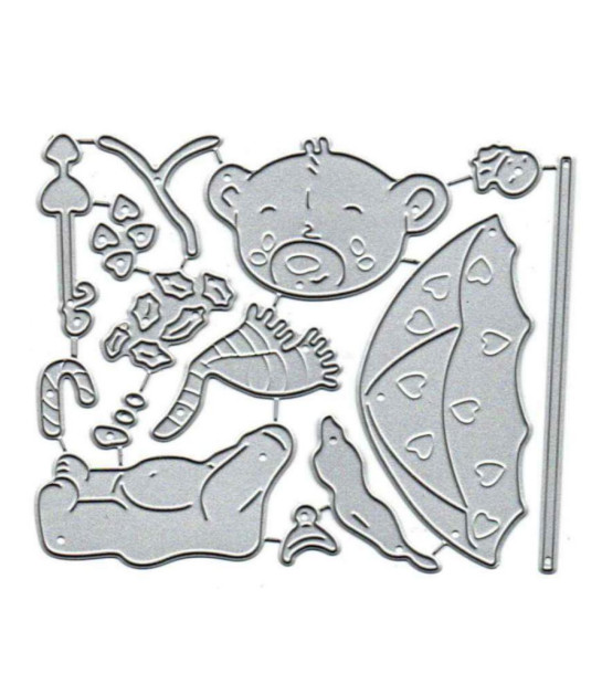 Wizardi Teddy Bear Cutting Dies Set F07M2-7-ZG262