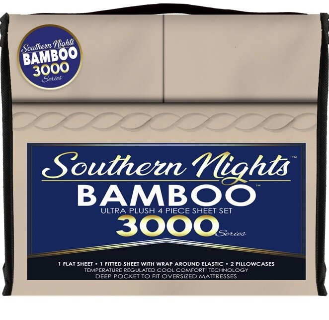 Southern Nights Bamboo 3000 4pc Sheet Set King Size