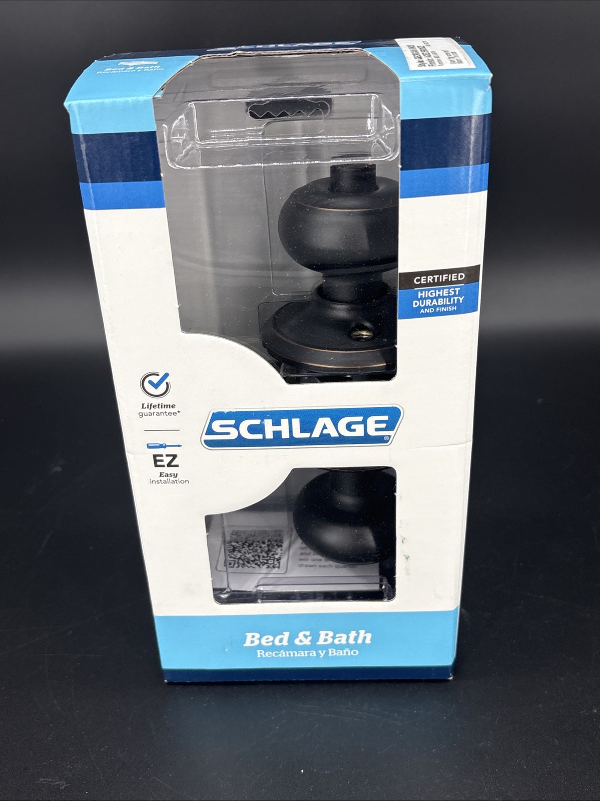 Schlage F40 V GEO 716 Georgian Door Knob Bed & Bath Privacy Lock Aged Bronze New