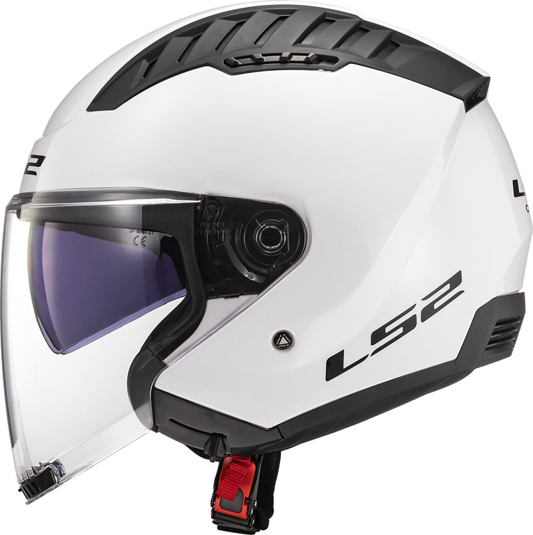 LS2 Copter Solid Open Face Motorcycle Helmet Gloss White XL