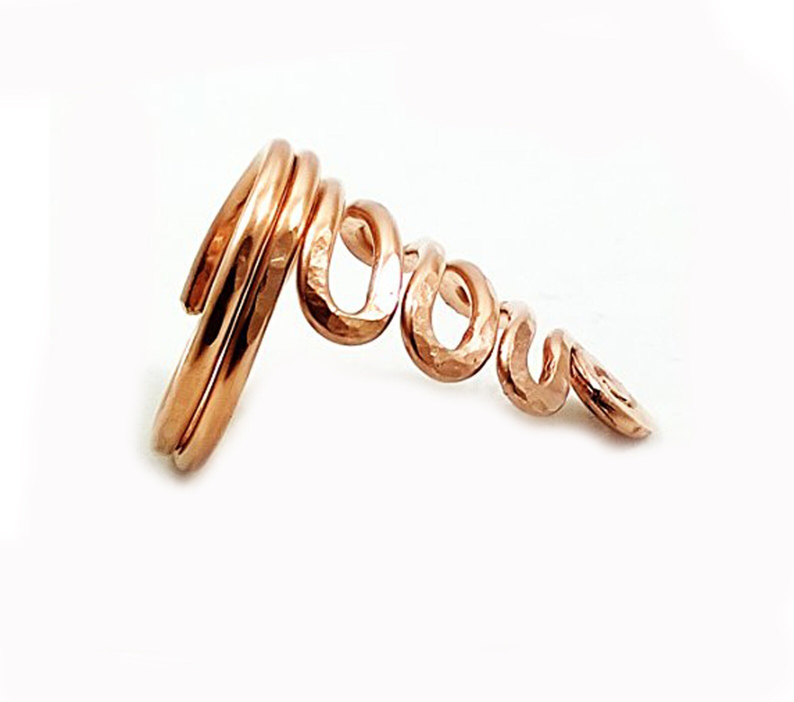 Solid Copper Minimalist Healing Handmade Unisex Ring, Spiral