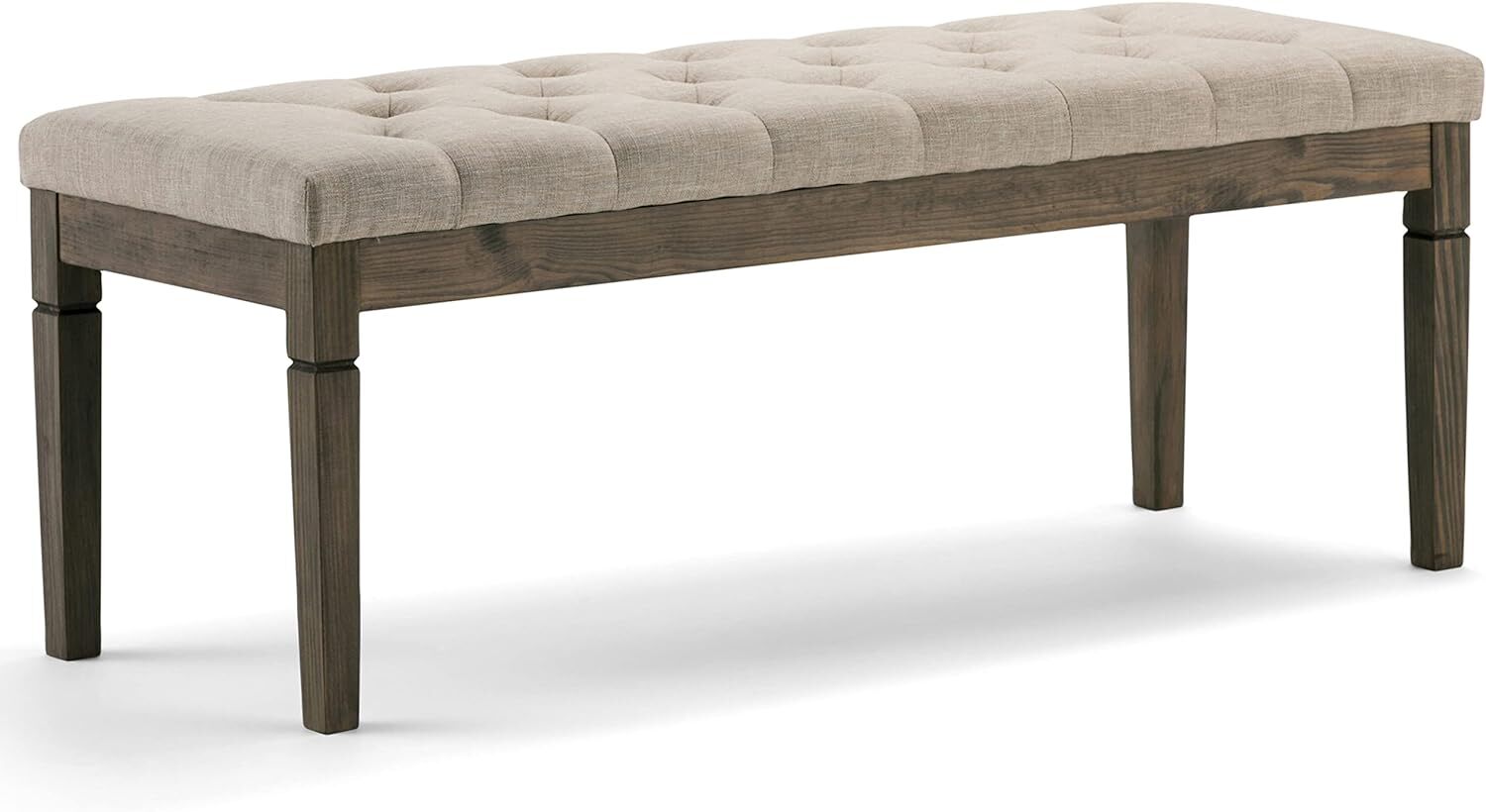 SIMPLIHOME Waverly 48 Inch Wide Traditional Rectangle Tufted 48 inch, Natural