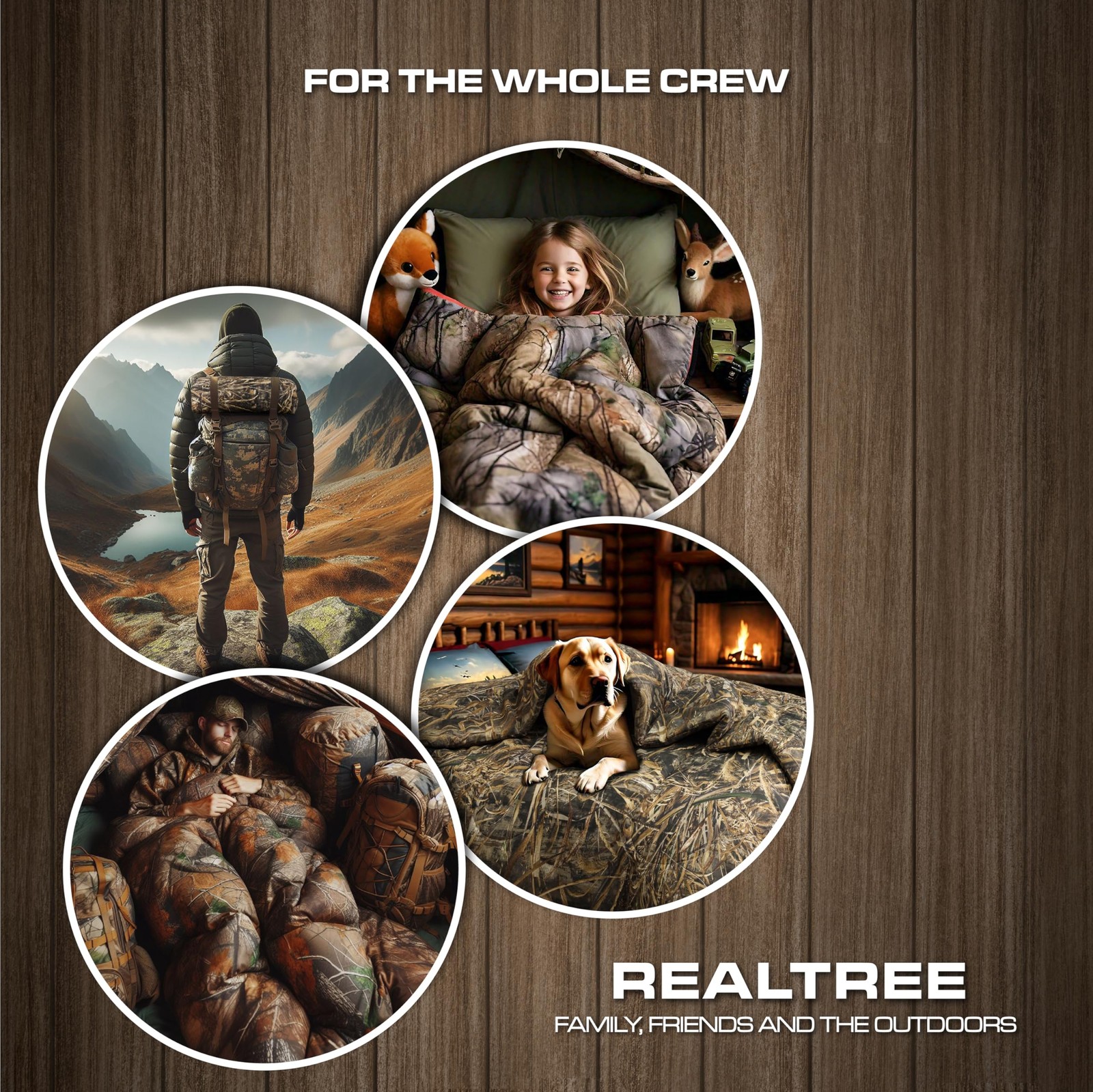 Realtree All Purpose Camo Bedding Full Sheet Set 4 Piece Polycotton Rustic Fa...