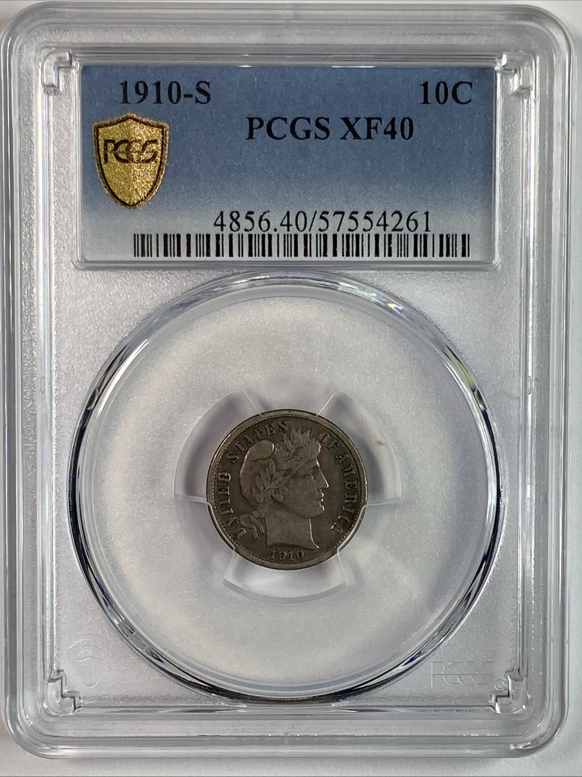 1910-S Barber Dime PCGS XF40