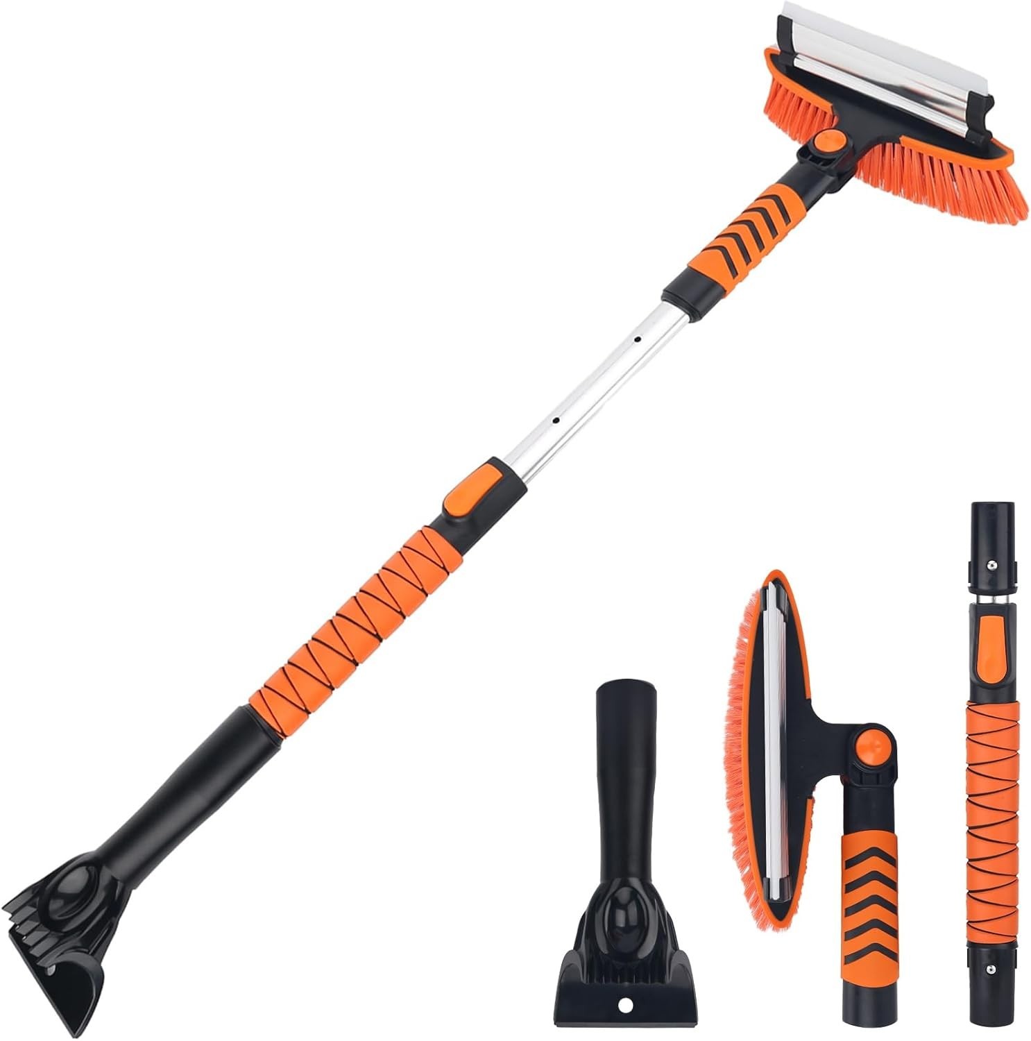 Snow Brush and Ice Scraper 3 in 1 Sturdy Snow Brush with Squeegee Windshield...