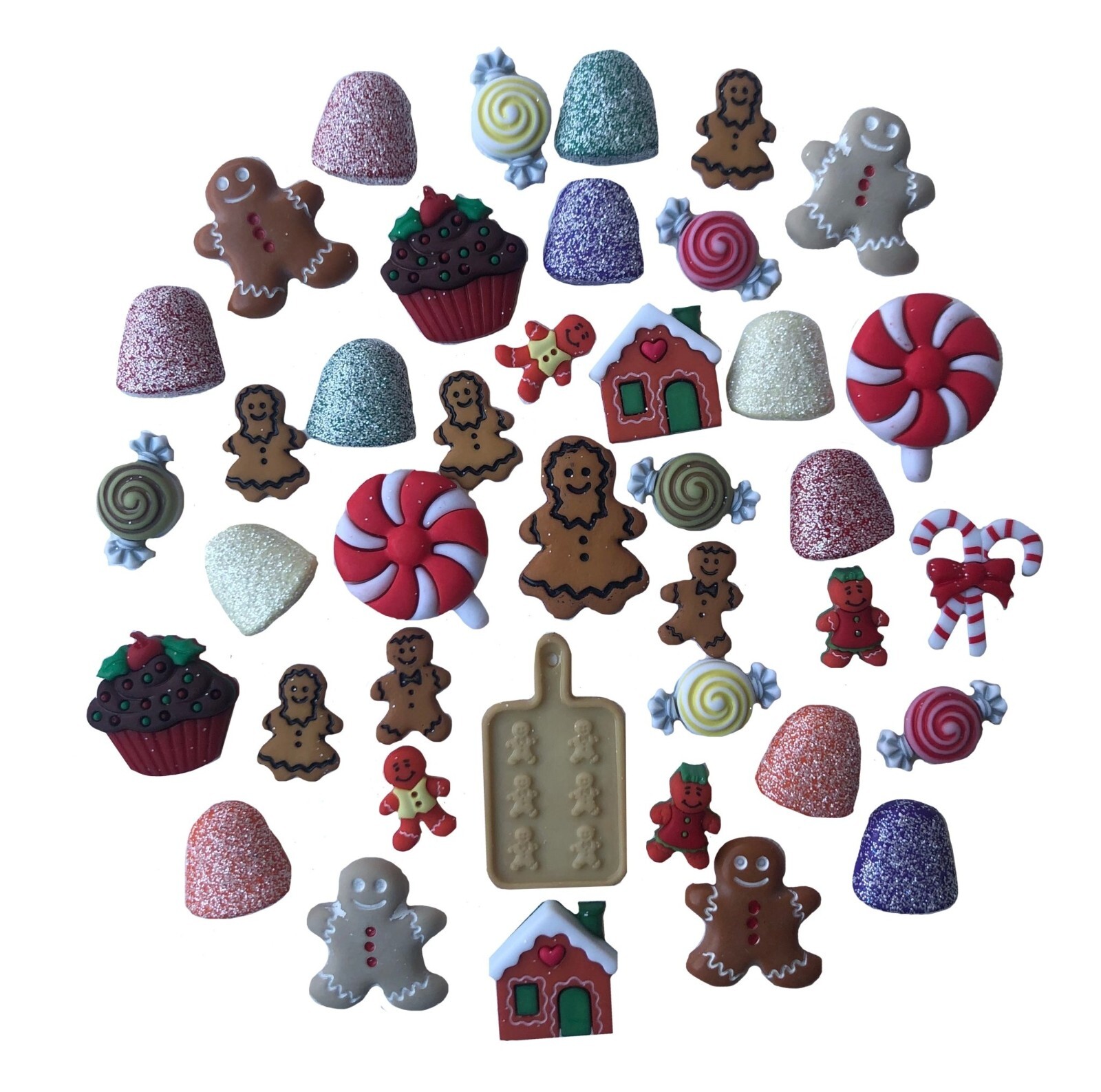 Buttons Galore Novelty Buttons - GINGERBREAD Assortment